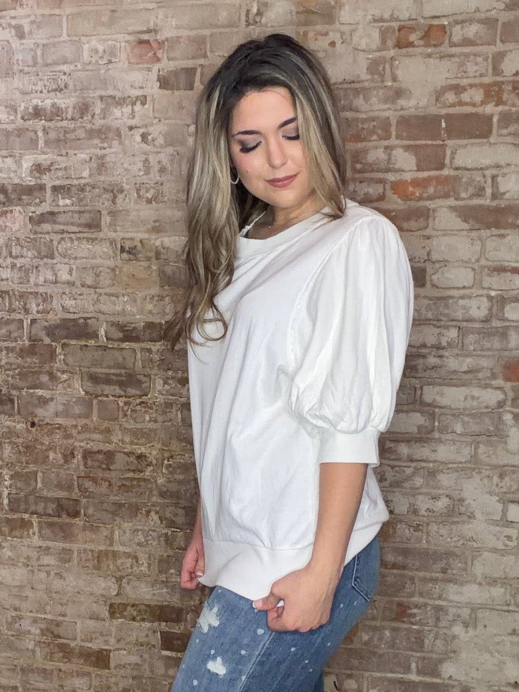 Puff Quarter Sleeve ~ White