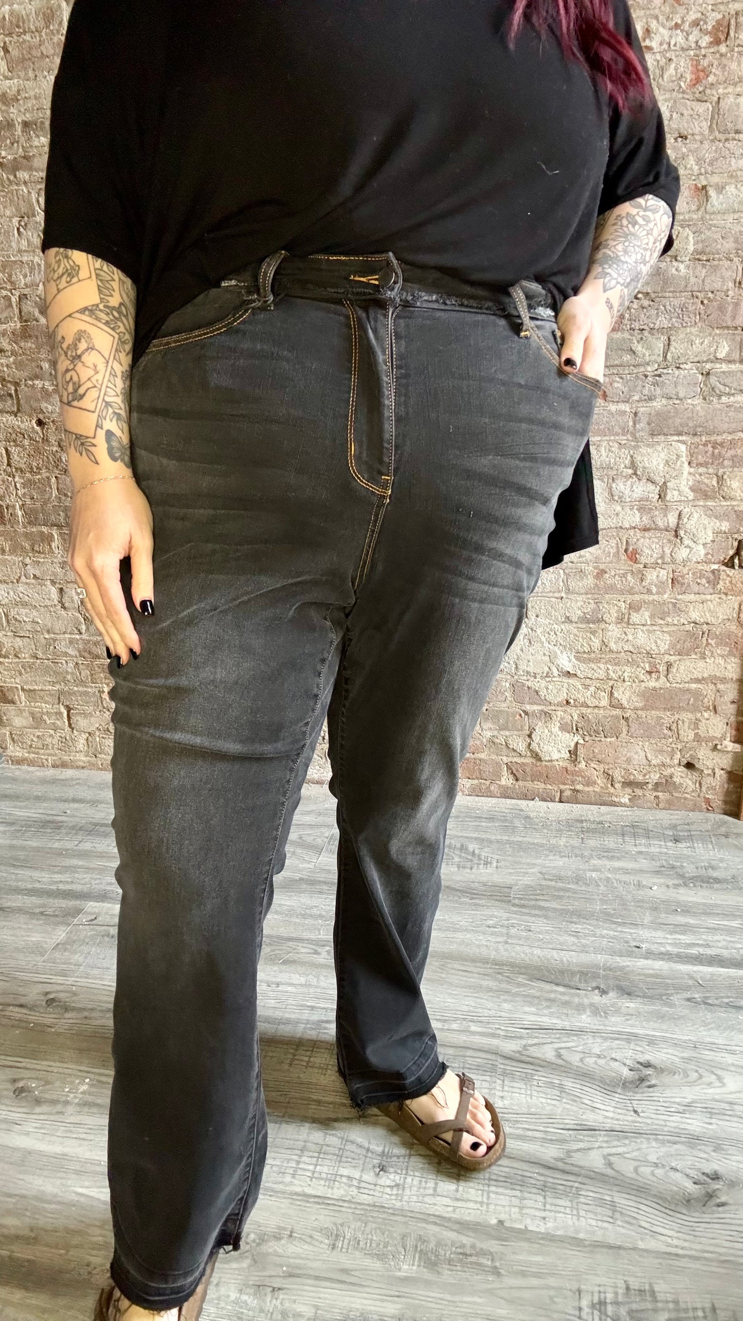 Curvy Judy Blue High Rise Boot Cut Black