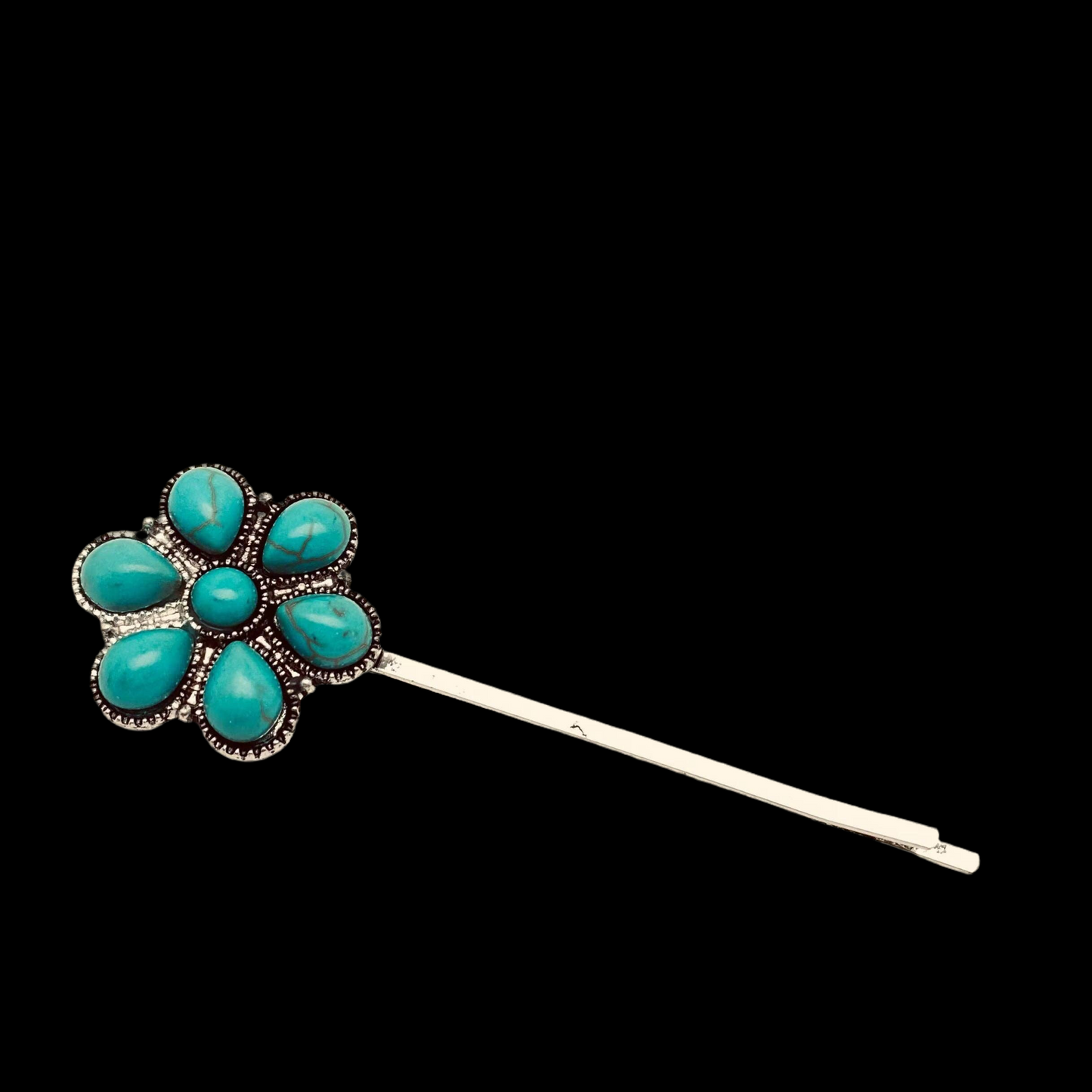 Vintage Flower Turquoise Hairpin