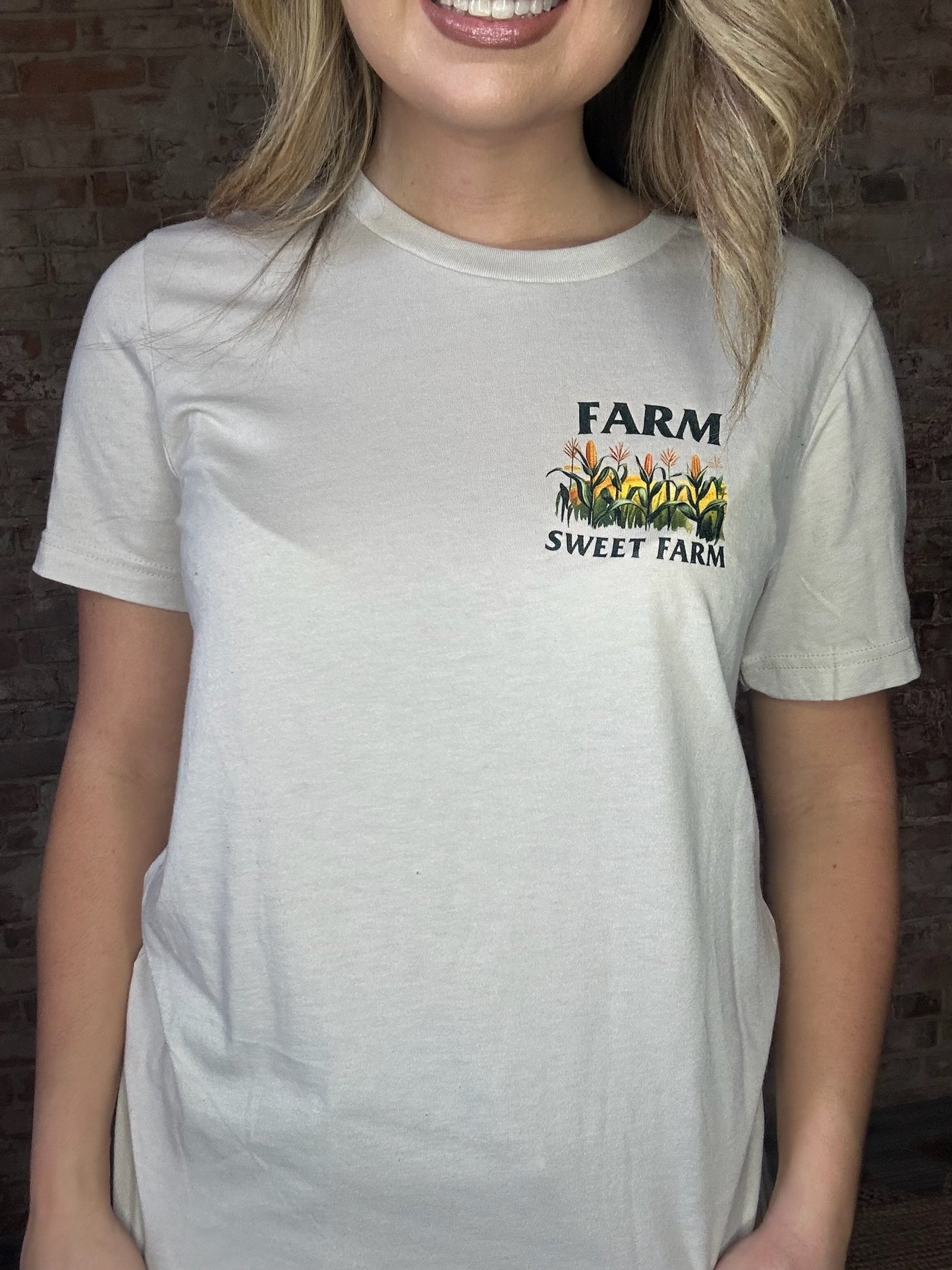 Western 'Love Grows Deep, Corn Grows Tall' Graphic Tee ~ Off White