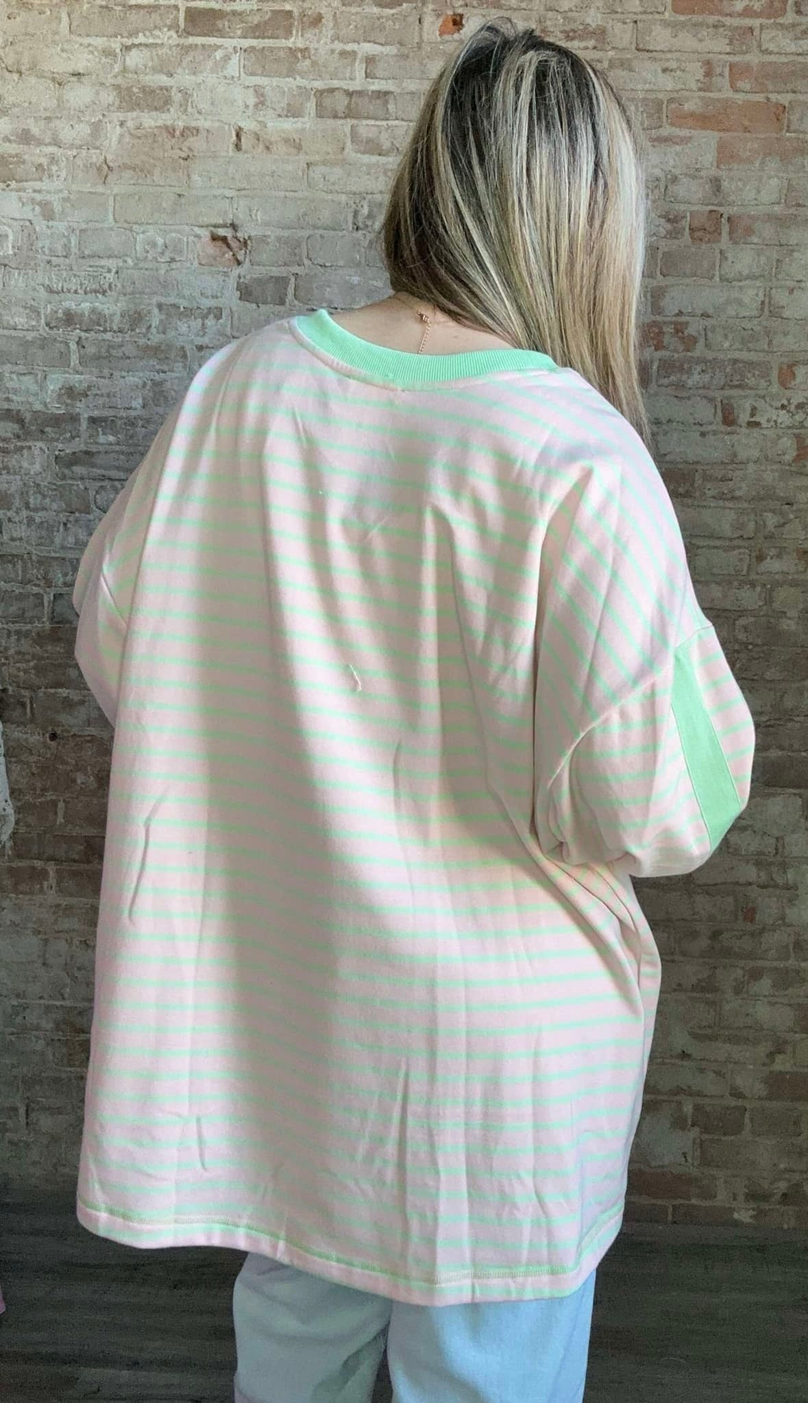 Oversized Striped Knit Top