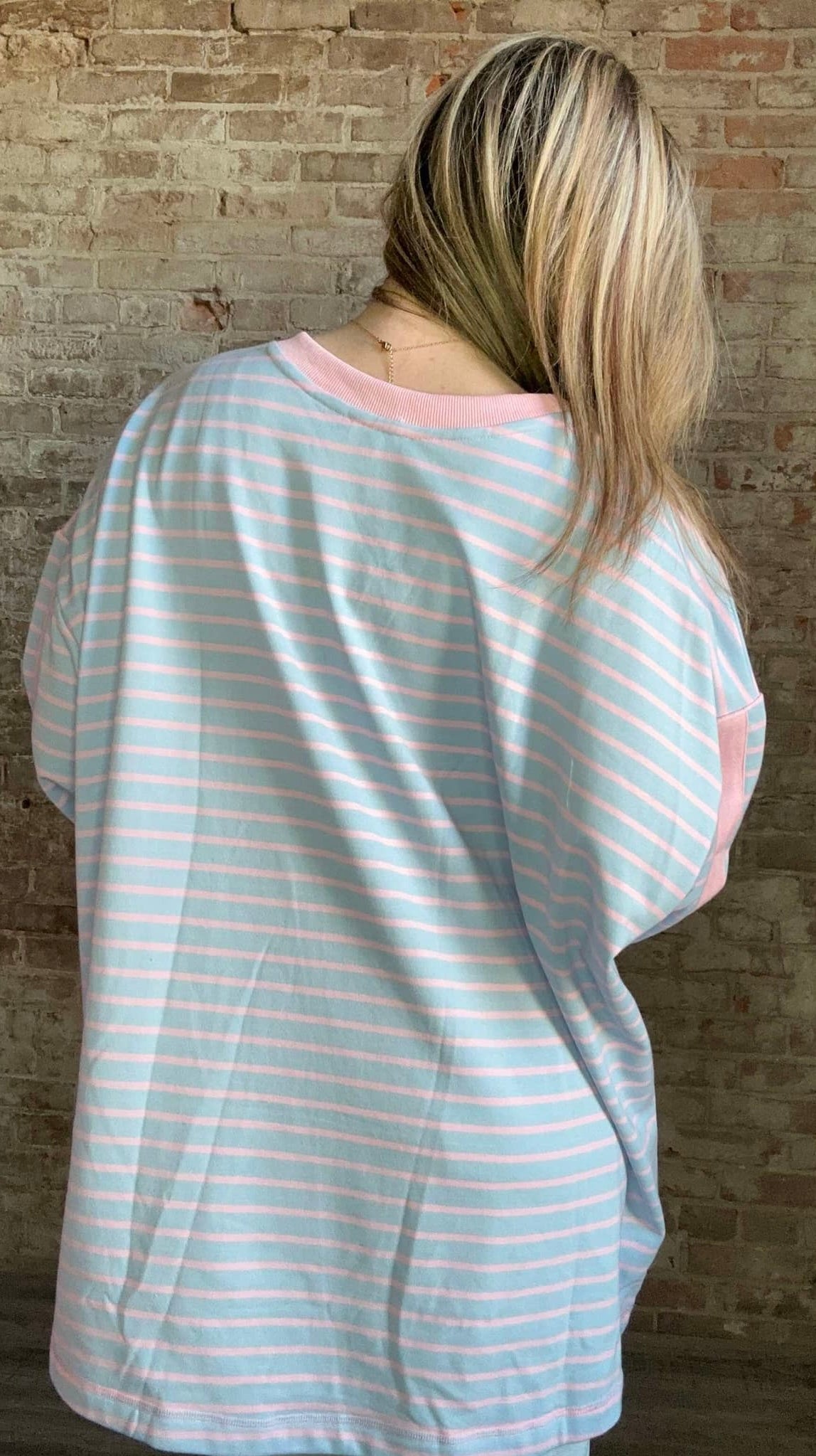 Oversized Striped Knit Top