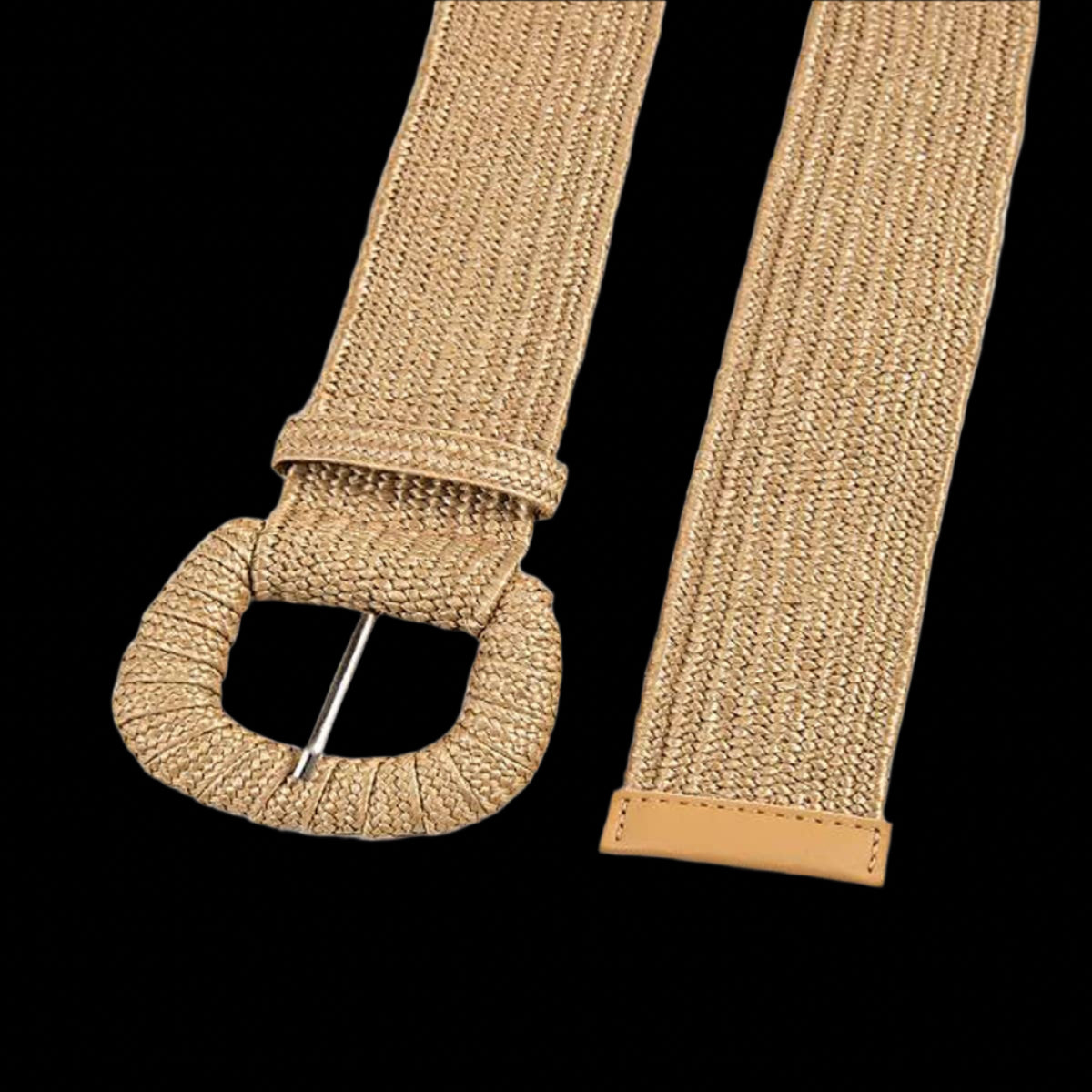 Retro Elastic Belt With Braided Buckle