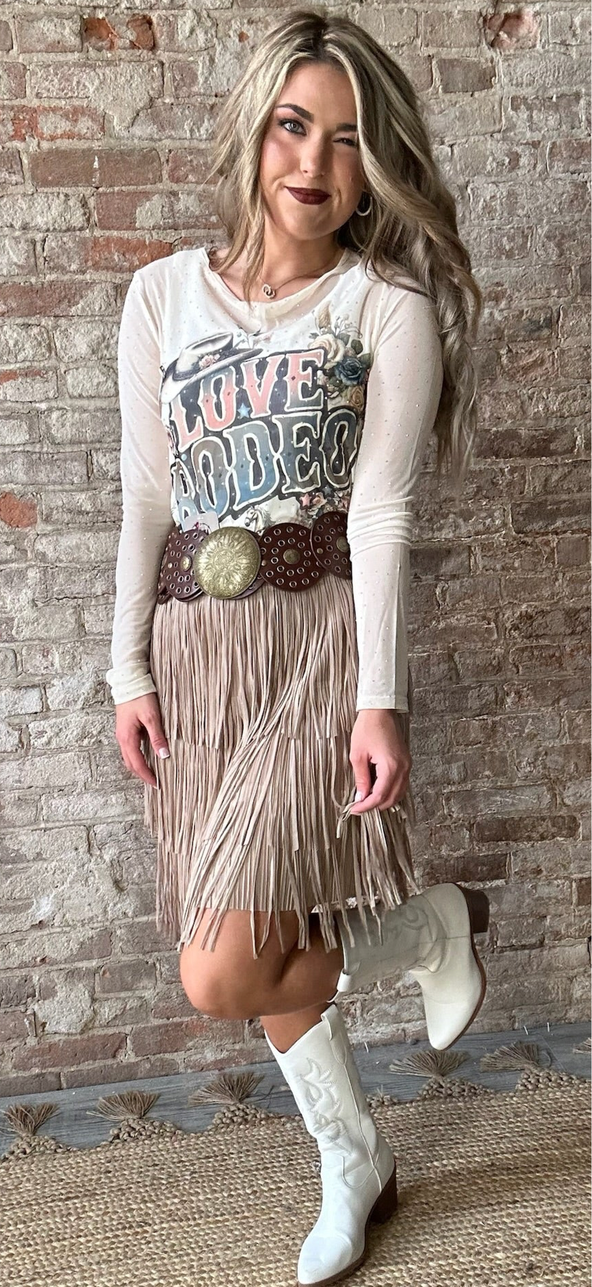 LOVE Rodeo Mesh with Bling Top