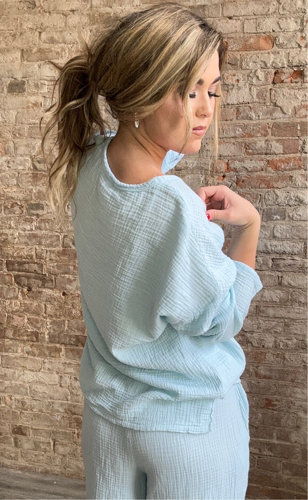 Sweet Gauze Summer Shirt ~ Blue