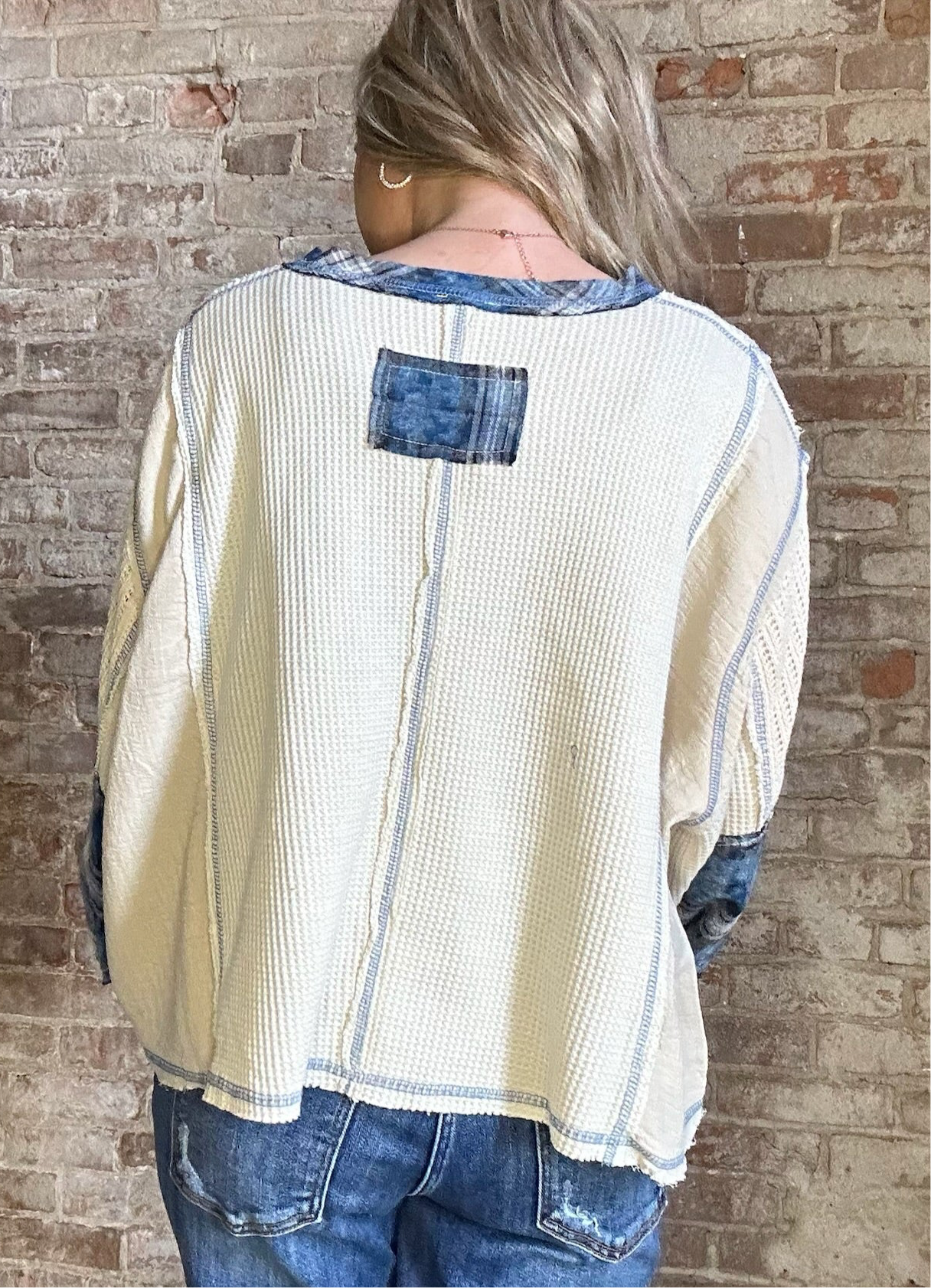 American Flag Thermal Shirt ~ Blue