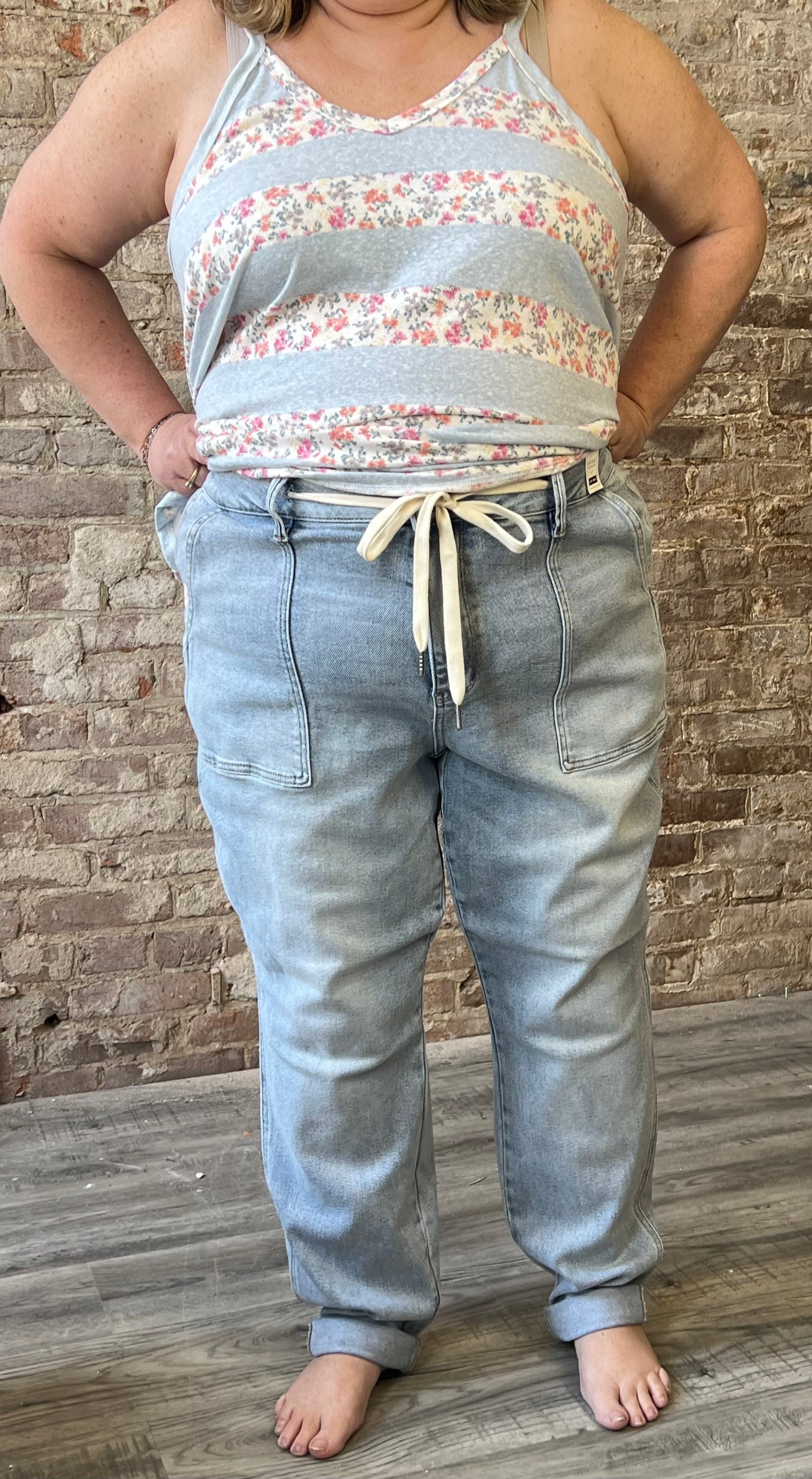 Curvy Judy Blue High Waisted Double Cuff Jogger Jeans