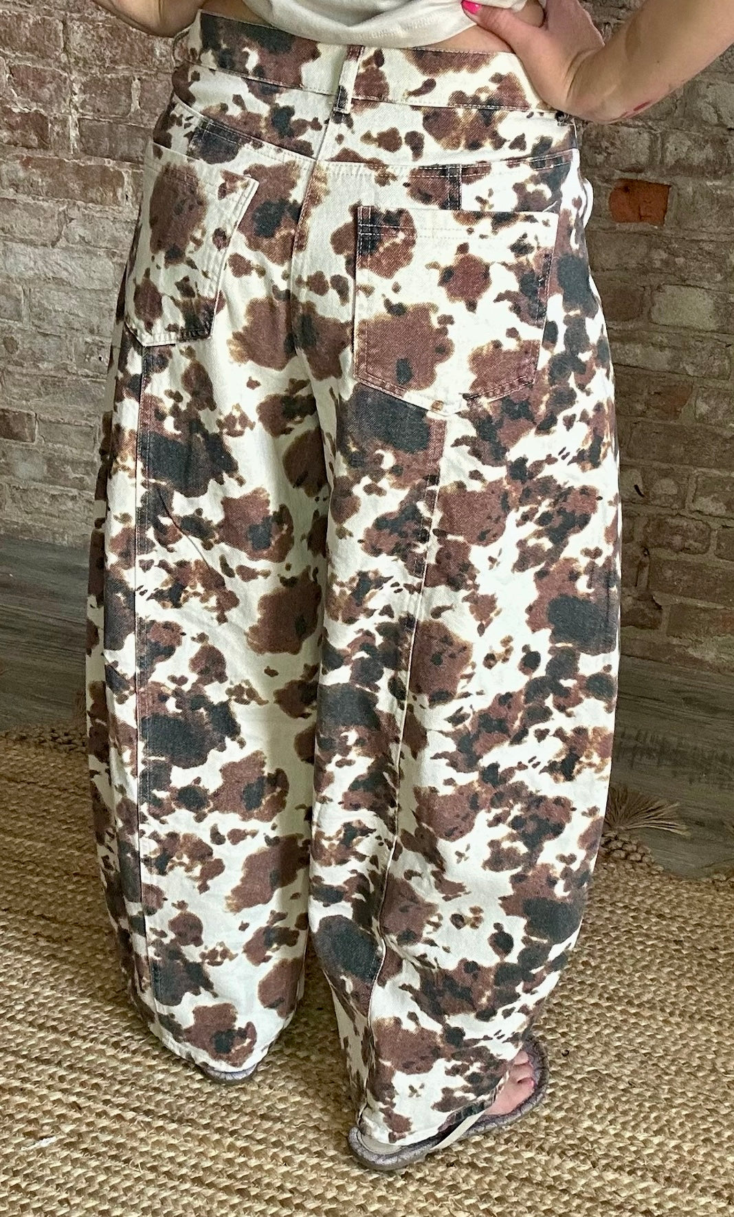 Sweet Cow Print Denim Jeans