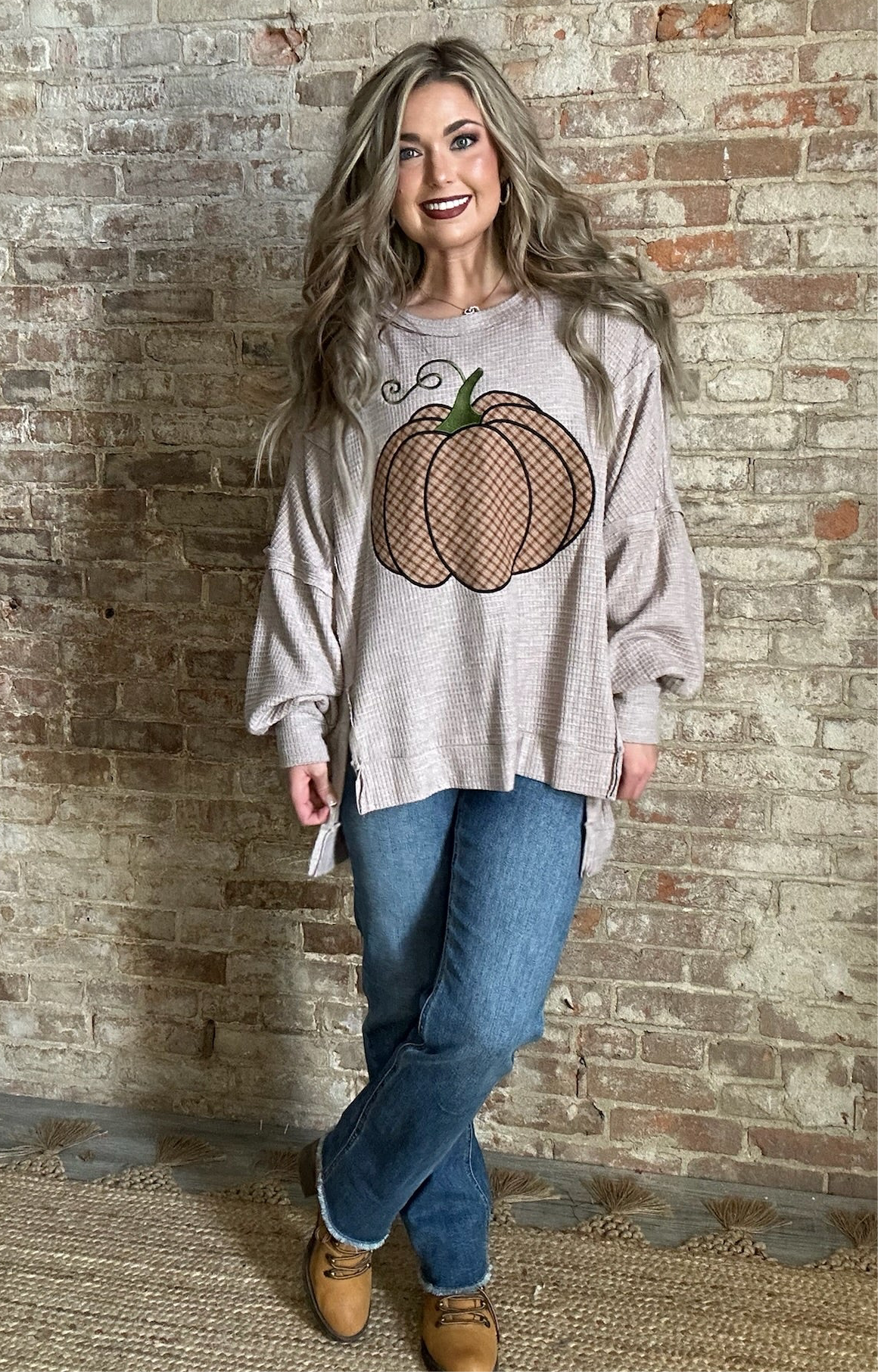 Fall Pumpkin Sweatshirt ~ Heather Mocha
