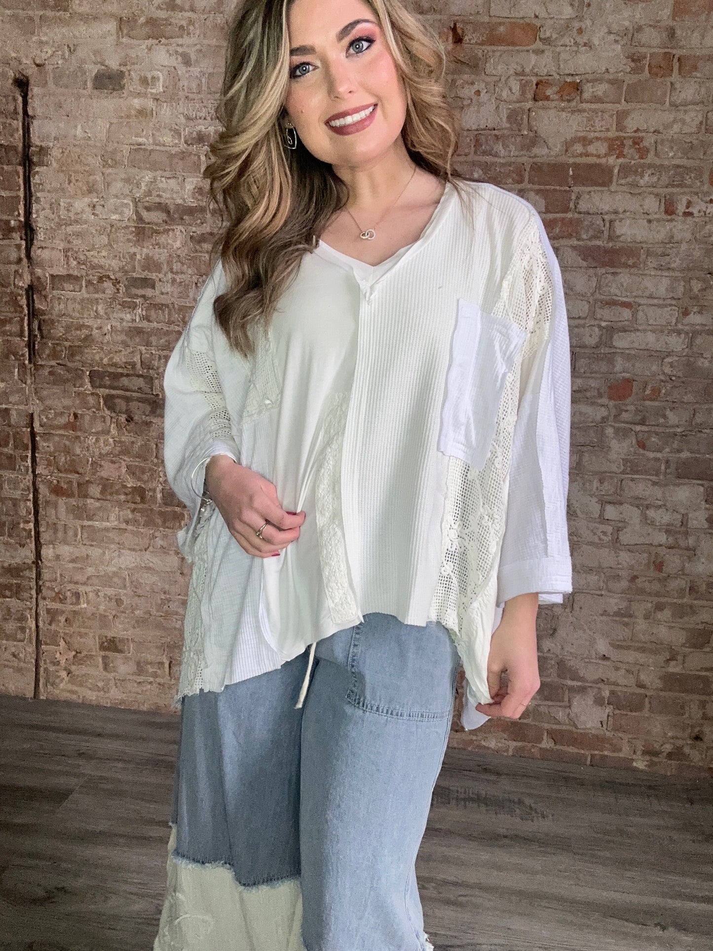 Soft Multi Colored V Neck Top