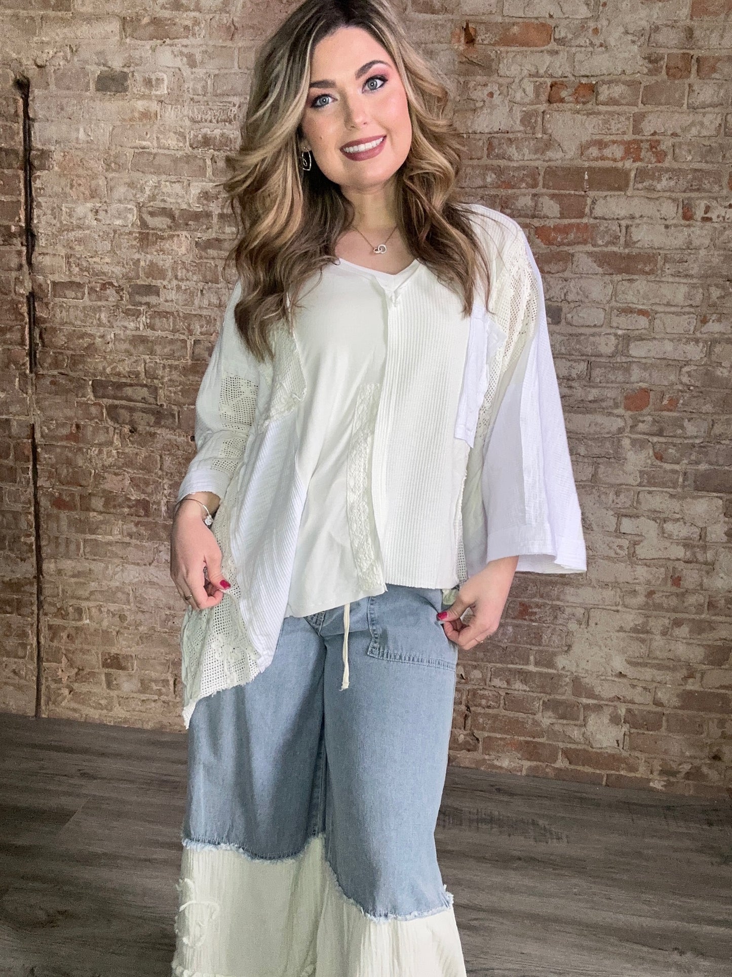 Soft Multi Colored V Neck Top