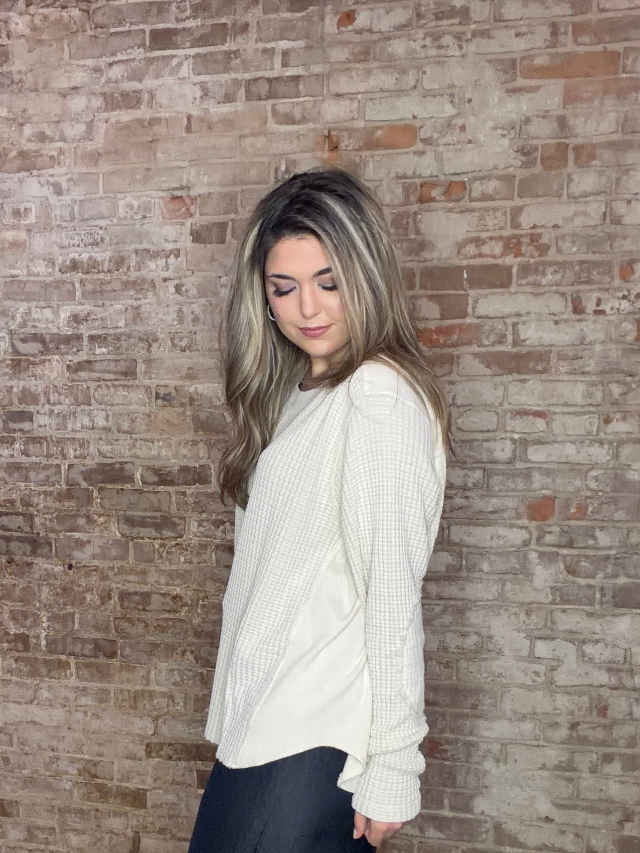 Waffle Knit Shirt~ Natural