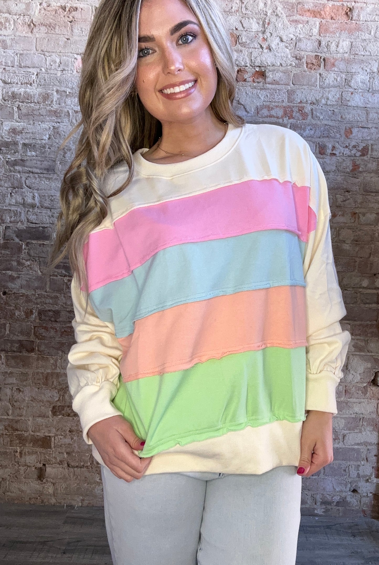 Pastel Striped Sweatshirt