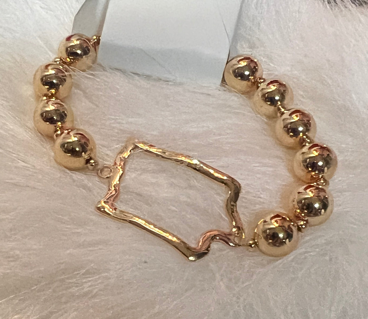 Gold Iowa Stretch Bracelet