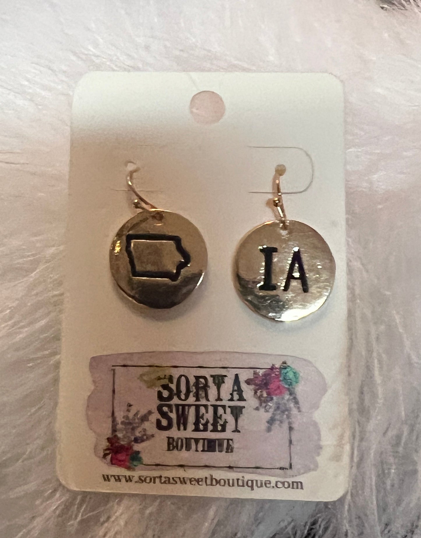 Gold Iowa Earrings
