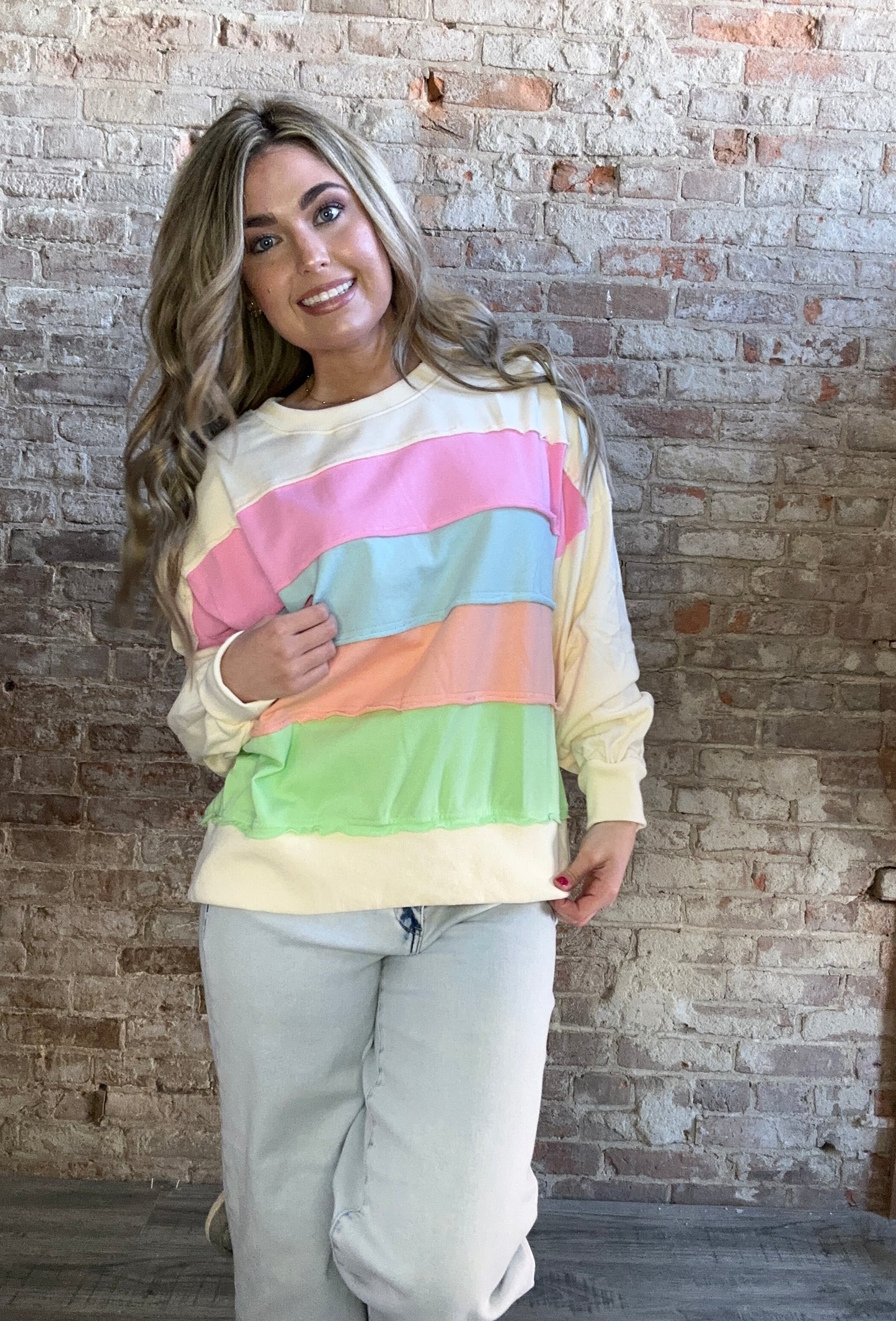 Pastel Striped Sweatshirt