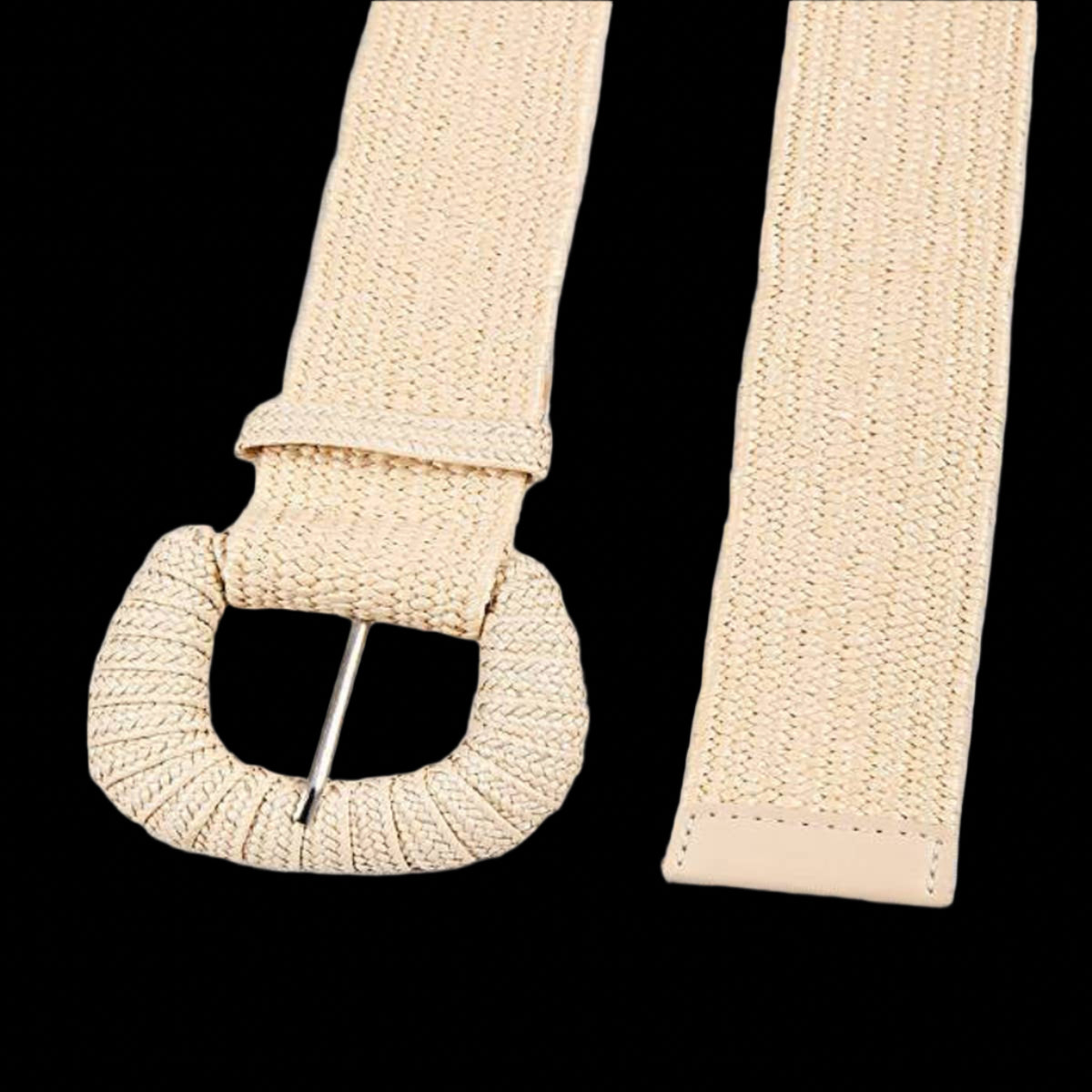 Retro Elastic Belt With Braided Buckle