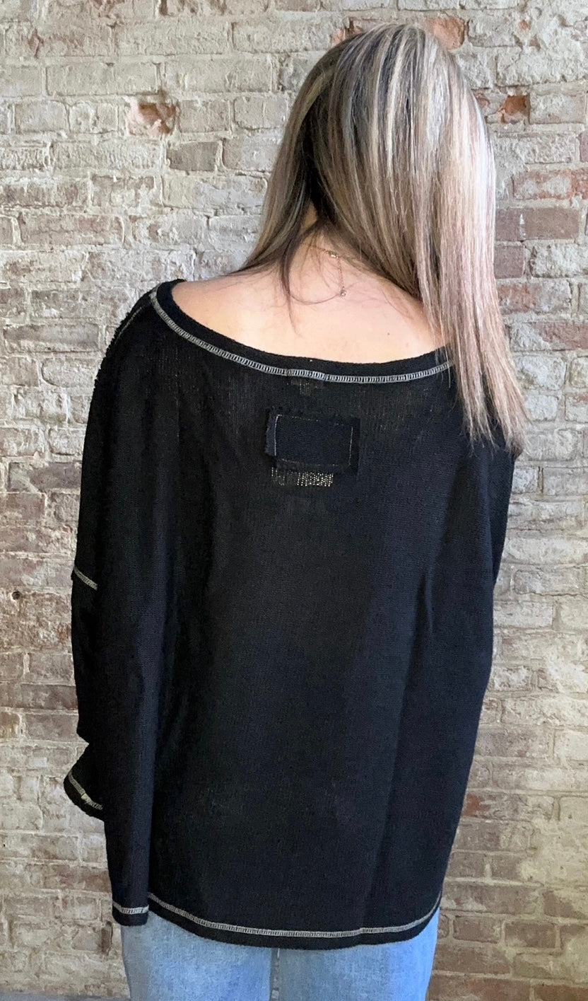 Simple Full Sleeved Black Knit