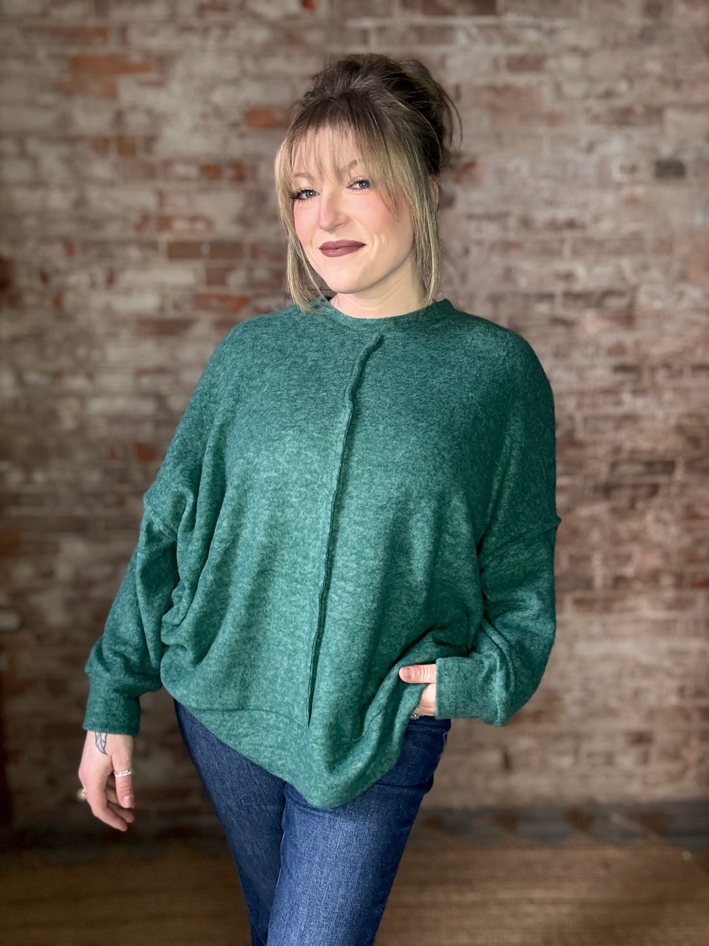 Soft Brushed Sweater ~ Green