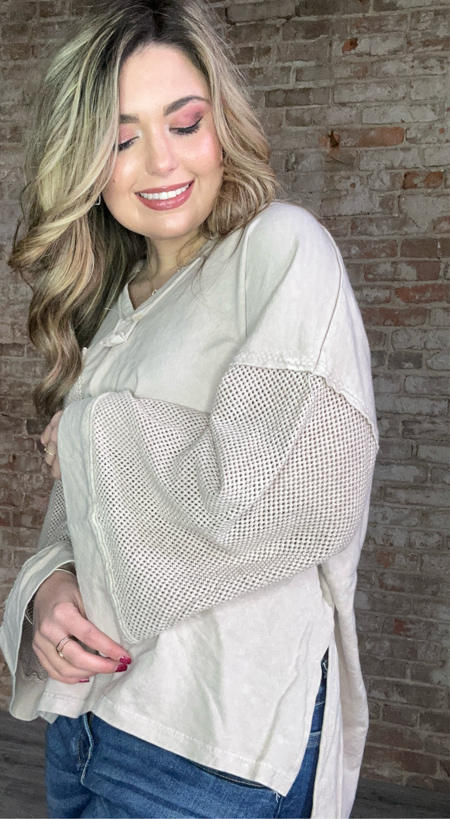 Mesh Sleeved Oversized Hoodie