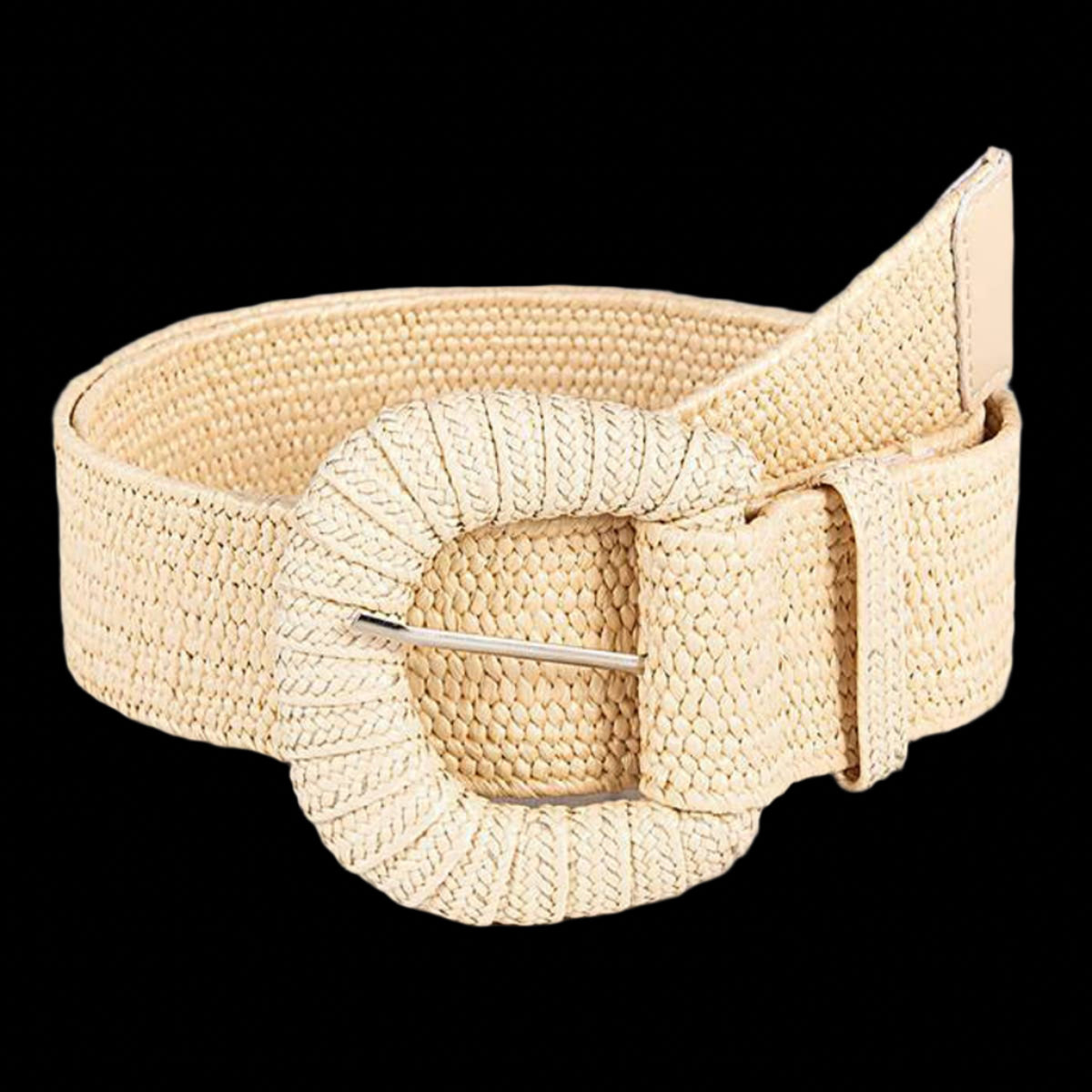 Retro Elastic Belt With Braided Buckle