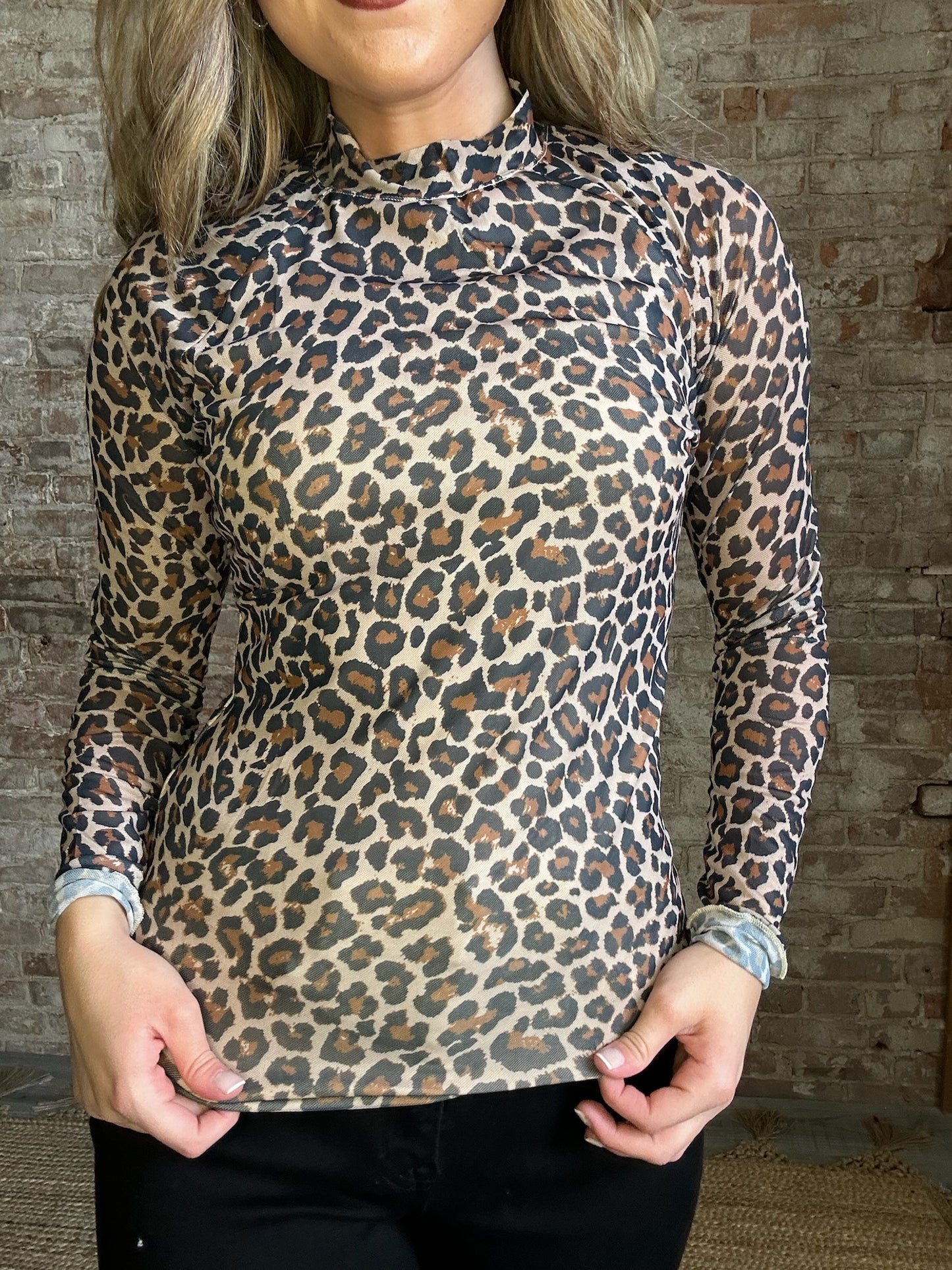 Leopard Mesh Long Sleeve