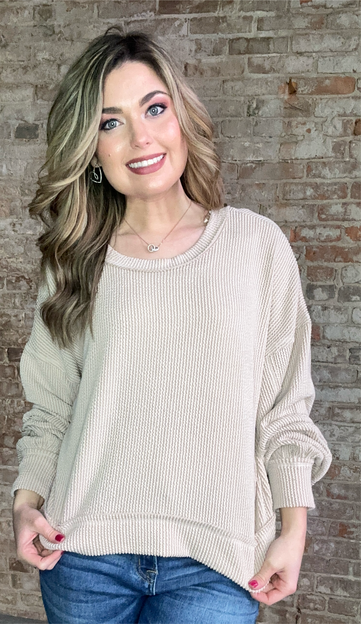 Two Tone Ribbed Oversized Soft Comfy Knit
