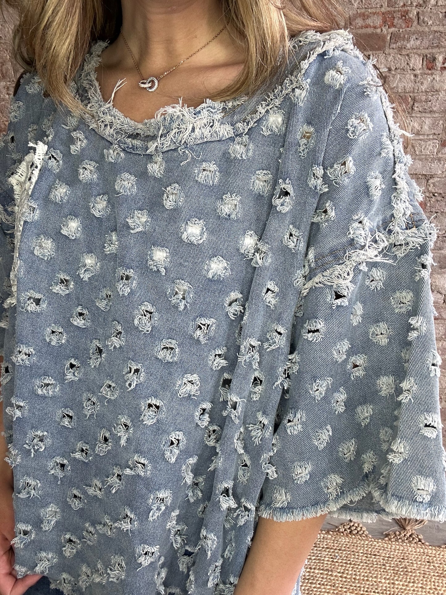 Denim Laser Cut Shirt