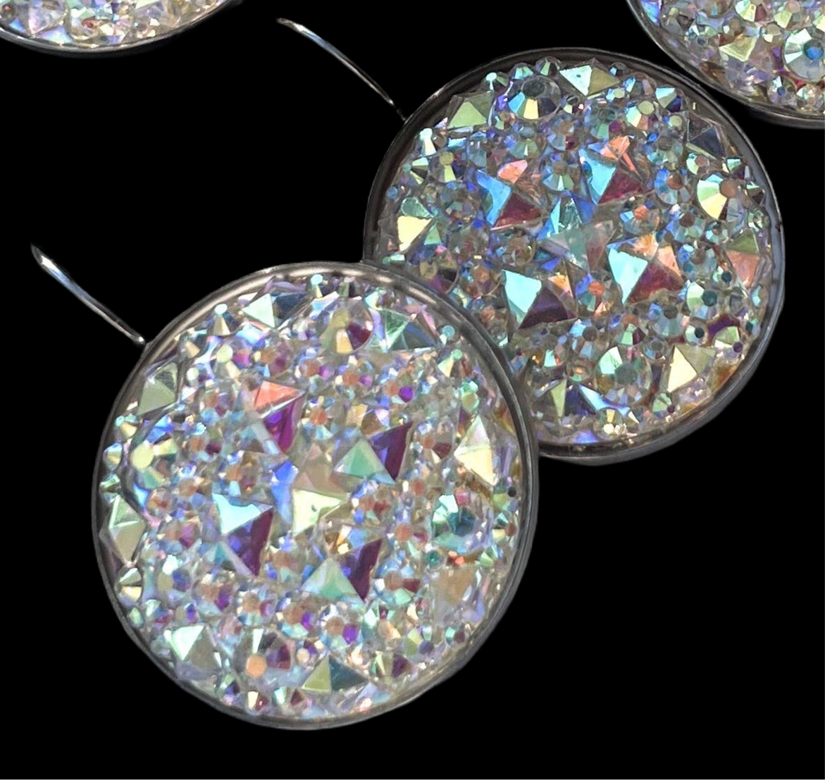 Glam Leverbacks in White Diamonds