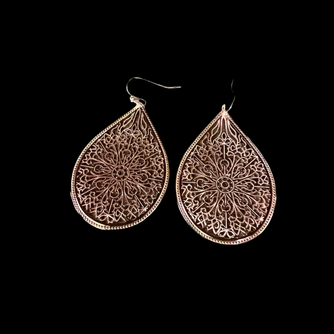 Teardrop Hook Earrings ~ Rose Gold