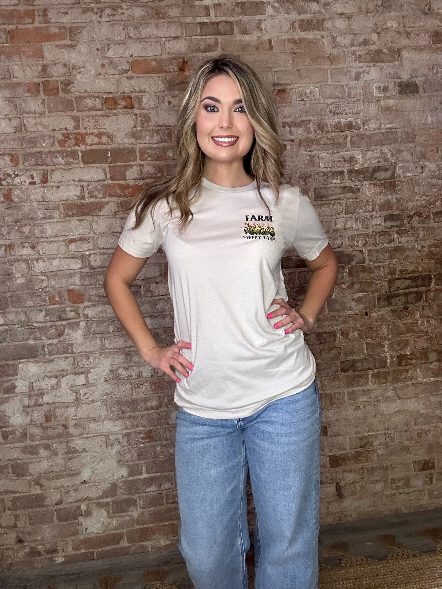 Western 'Love Grows Deep, Corn Grows Tall' Graphic Tee ~ Off White