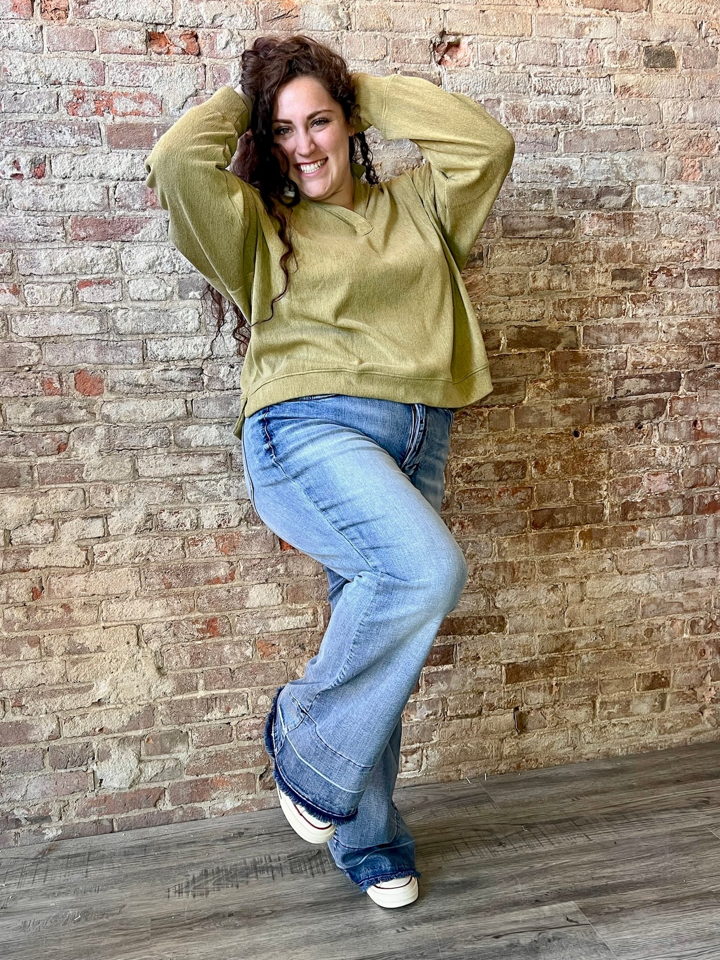 Curvy Judy Blue Tummy Control Released Hem Jeans