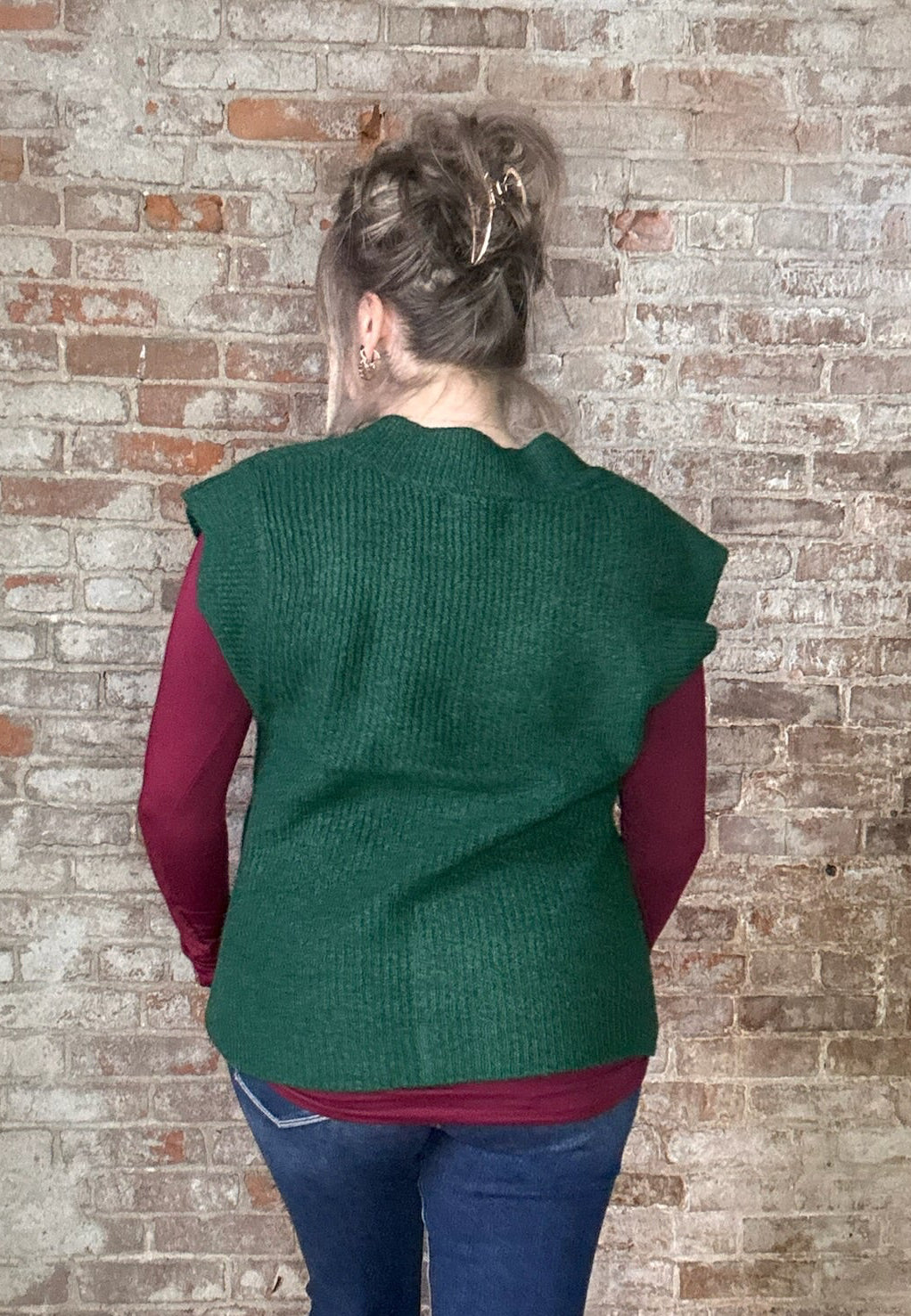 Cozy Sweater Vest ~ Green