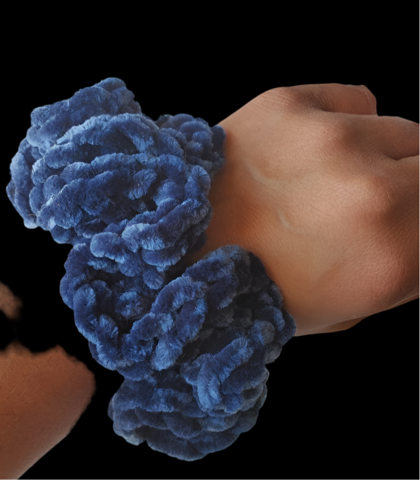 XL Hair Scrunchies ~ Navy