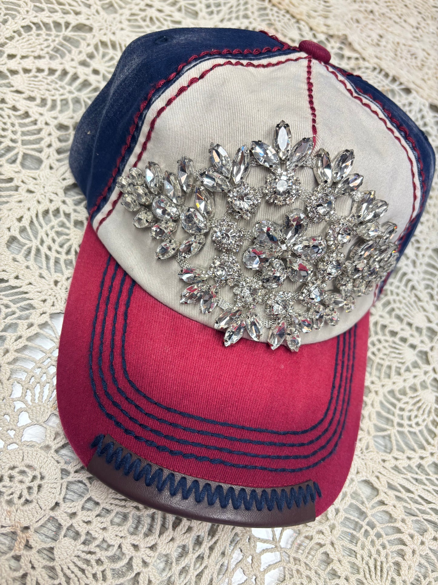 Bling Three-Toned USA Cap Adjustable