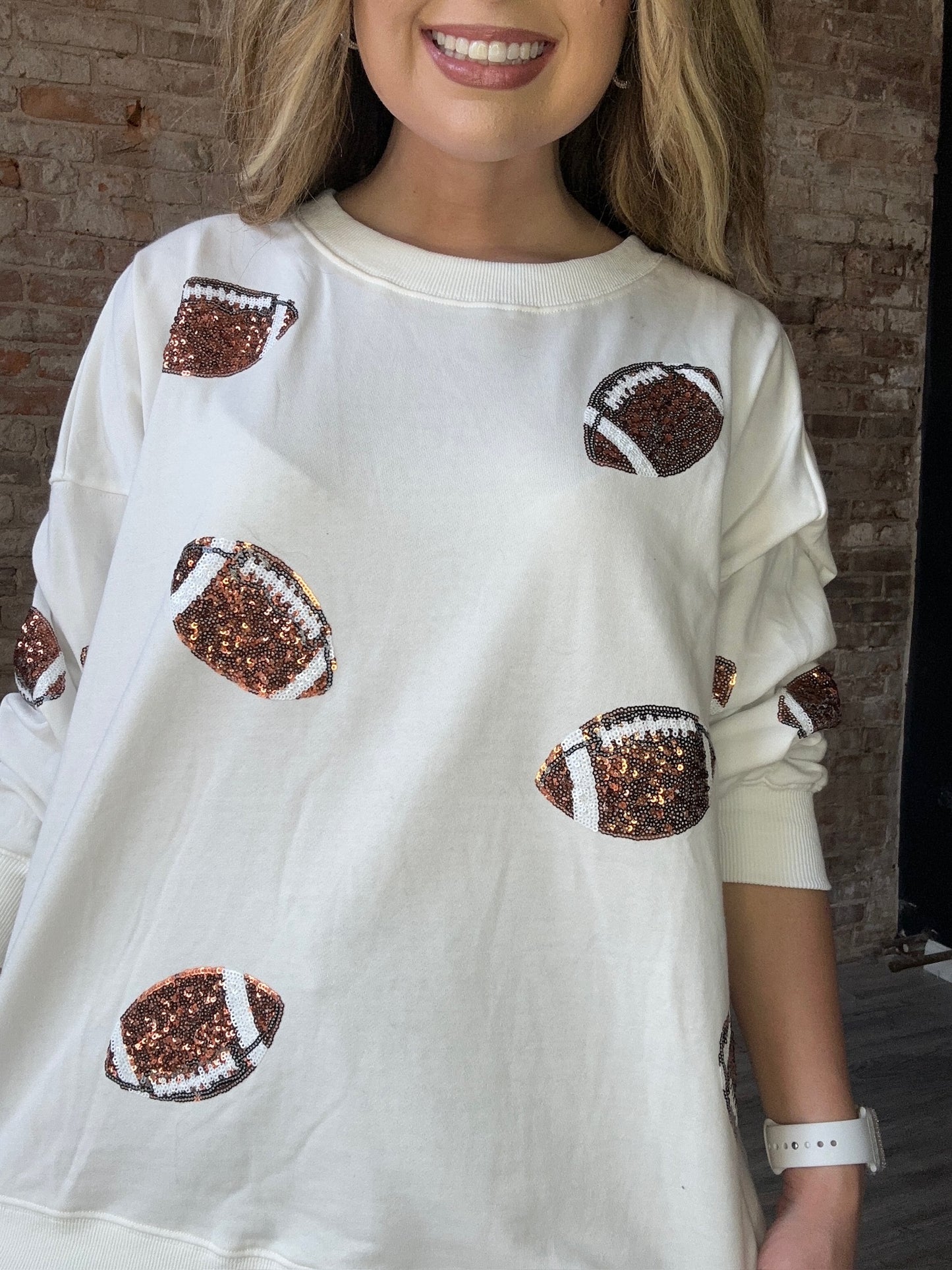 Sequin Football Pull Over