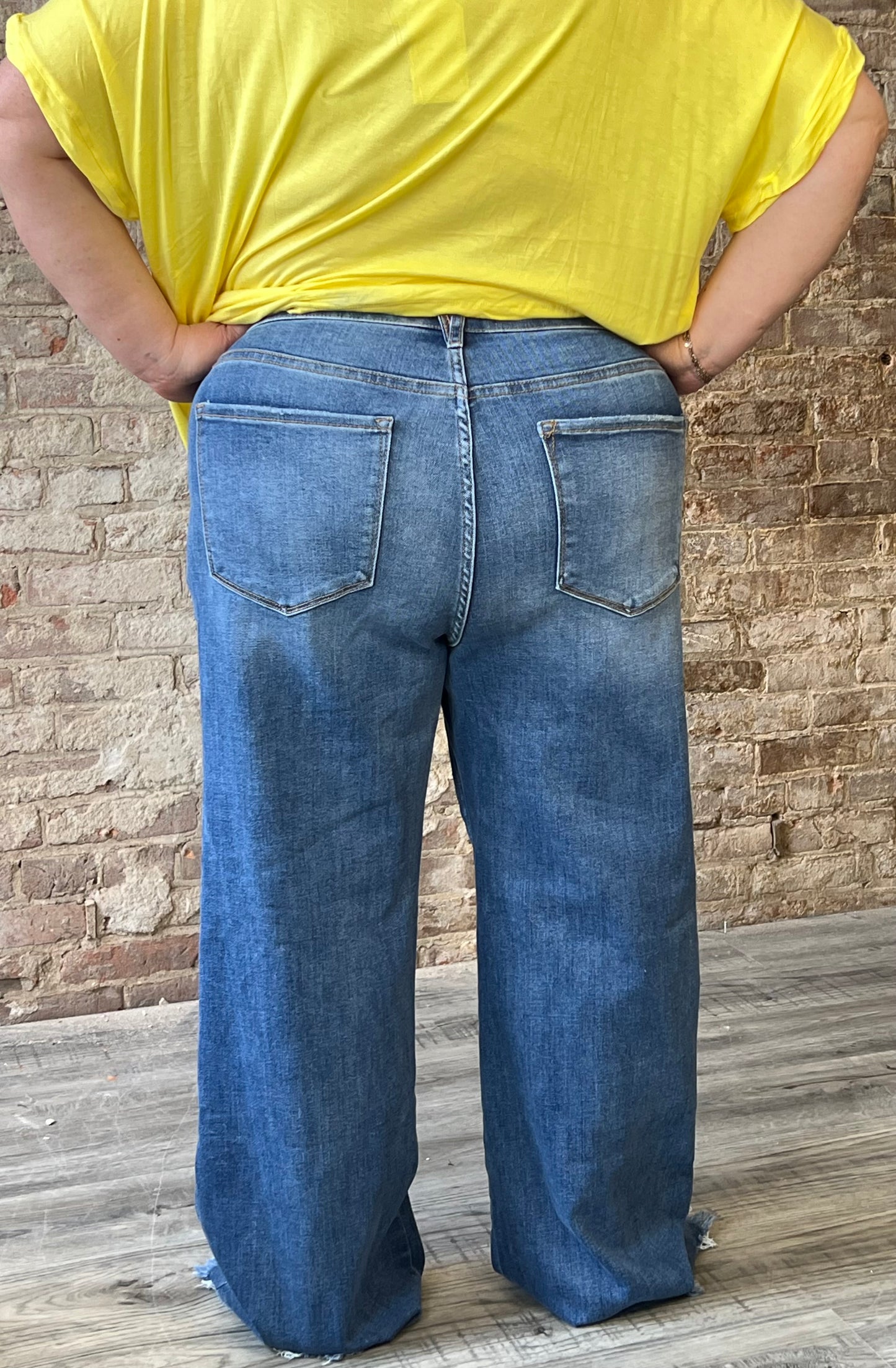 Curvy Vervet/ Lovervet Tummy Control High Rise Raw Hem Jeans