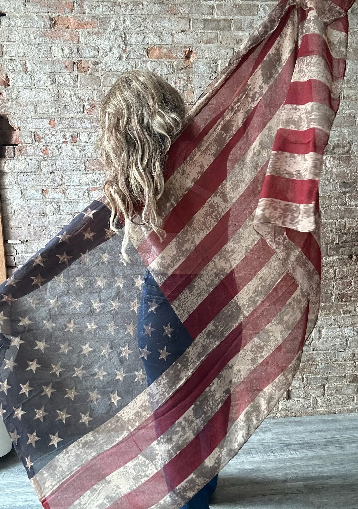 Vintage Tone American Flag Scarves