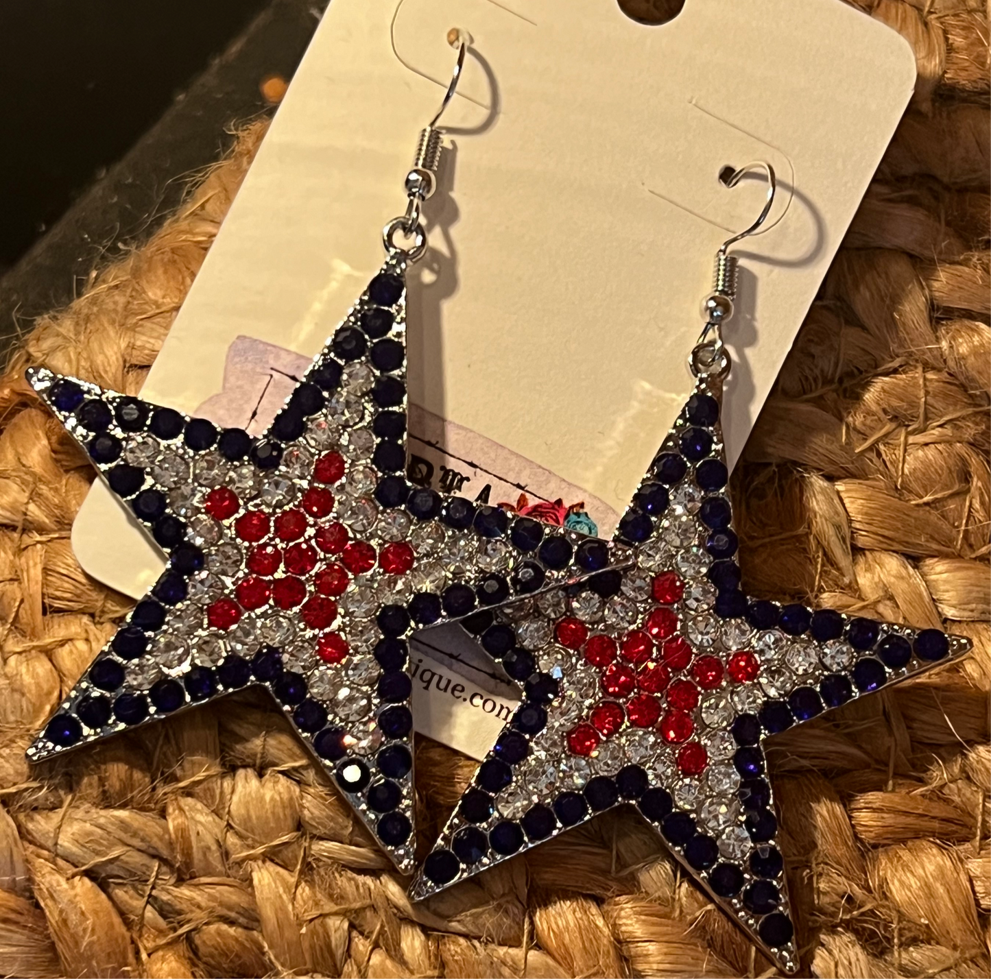 Rhinestone 4th Of July Star Earrings