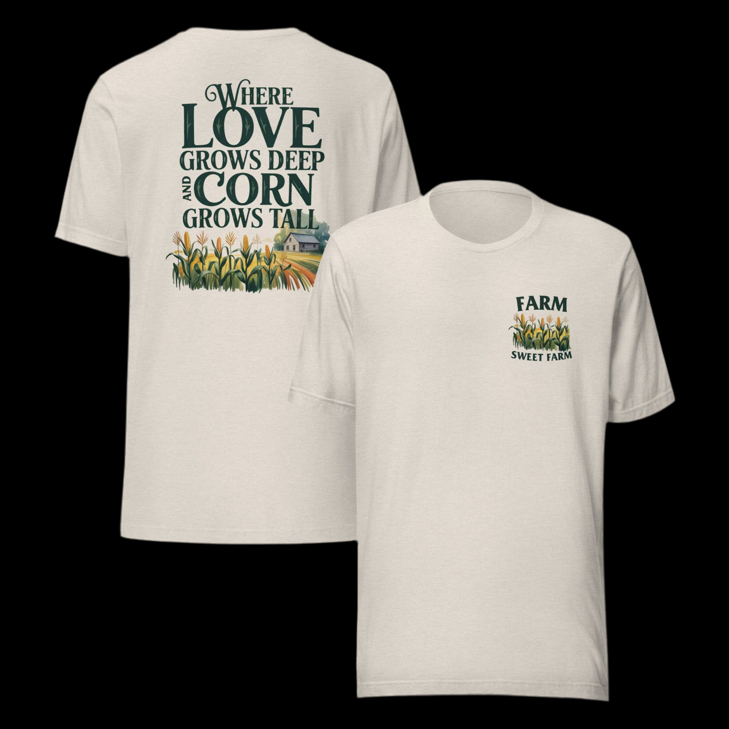 Western 'Love Grows Deep, Corn Grows Tall' Graphic Tee ~ Off White