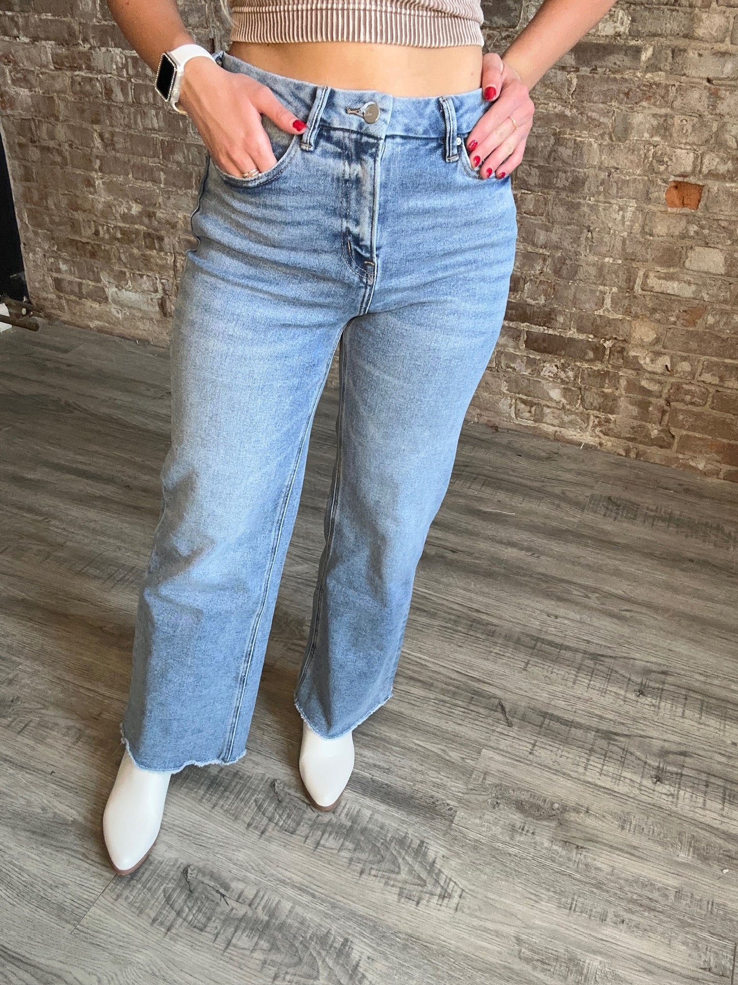 Mica Denim Stretch High Rise Wide Leg