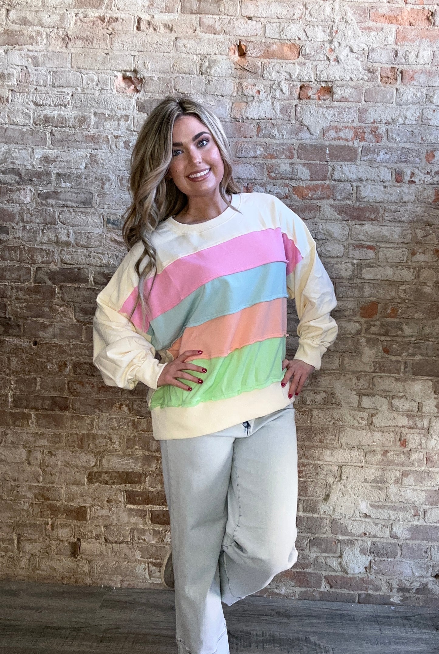 Pastel Striped Sweatshirt