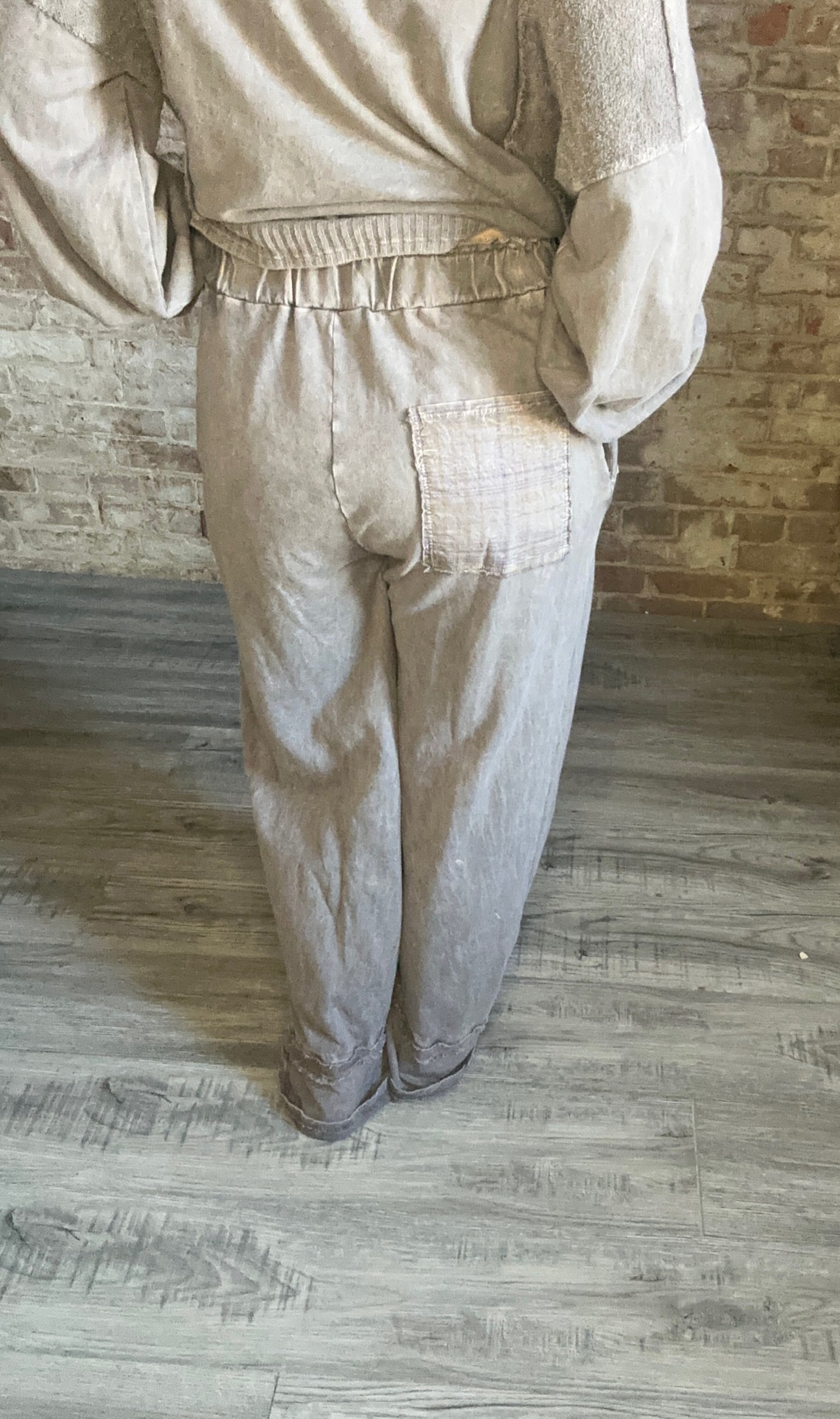 Mineral Washed Plaid Reverse Seam Pants