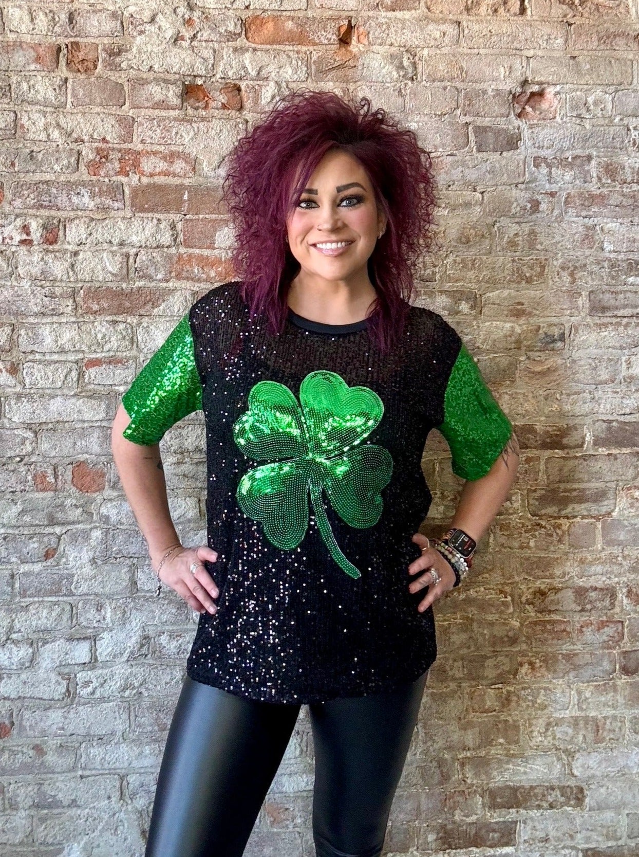 St Patrick's Day Sequins Top