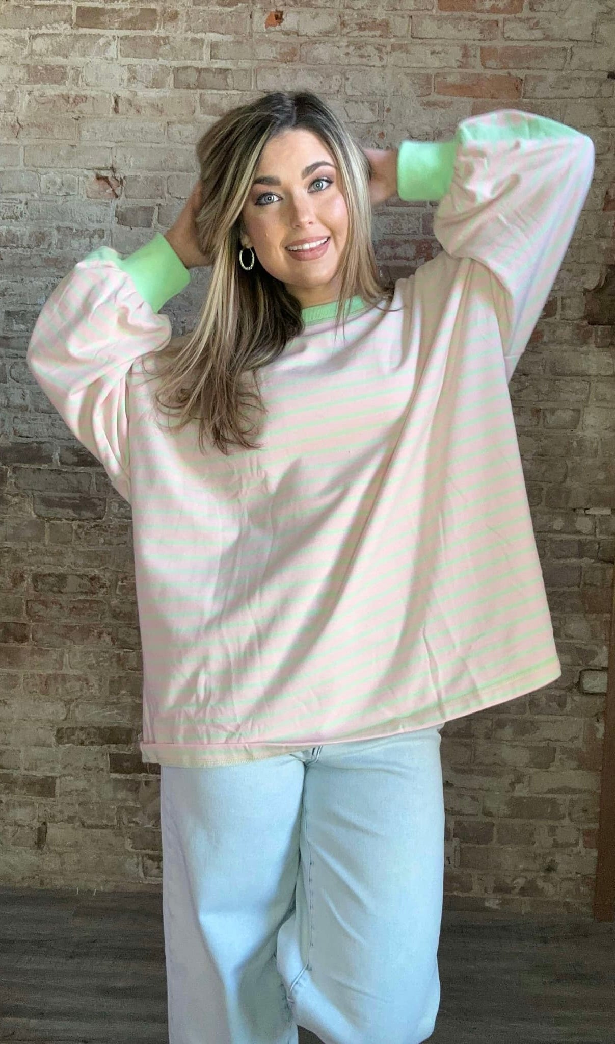 Oversized Striped Knit Top