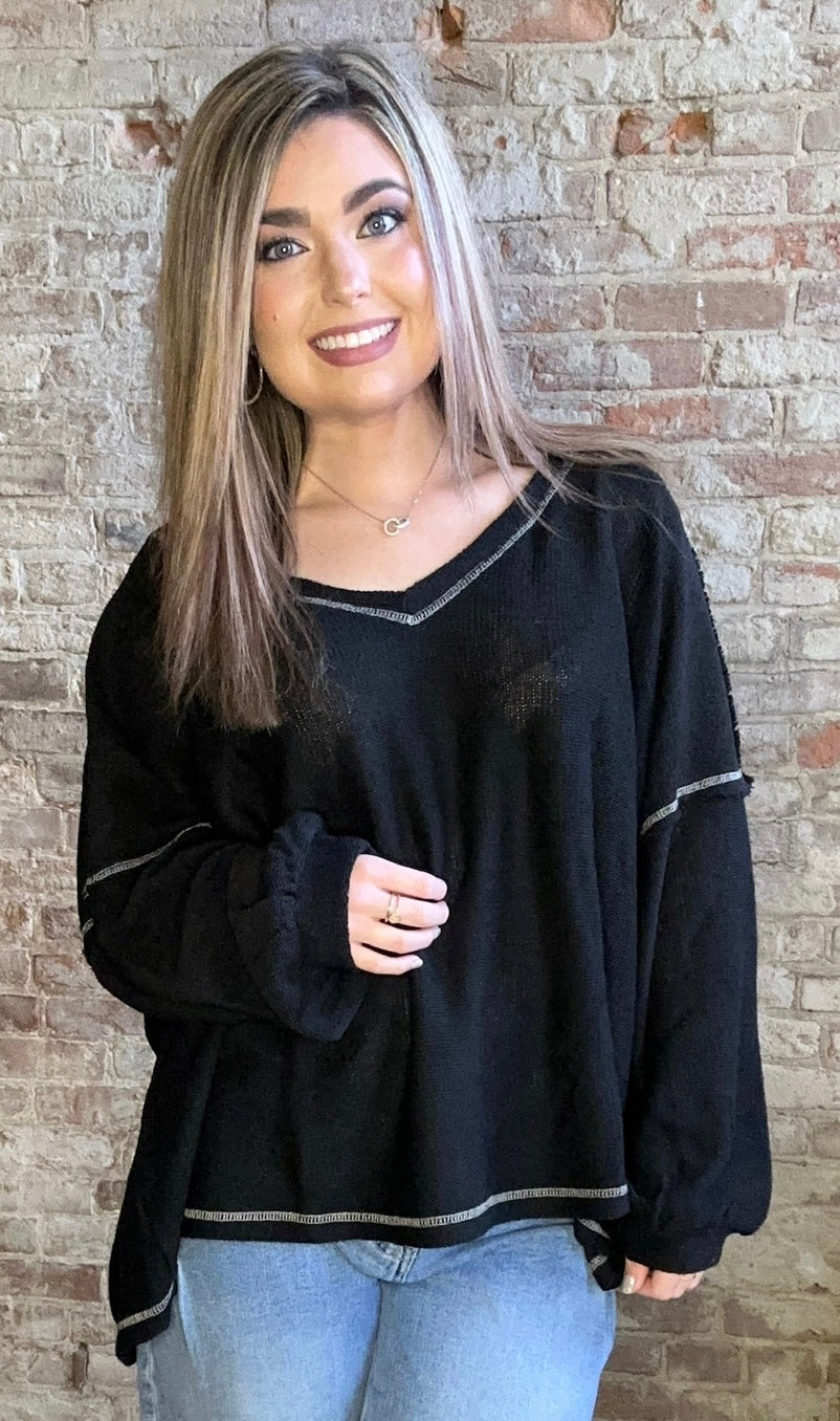 Simple Full Sleeved Black Knit