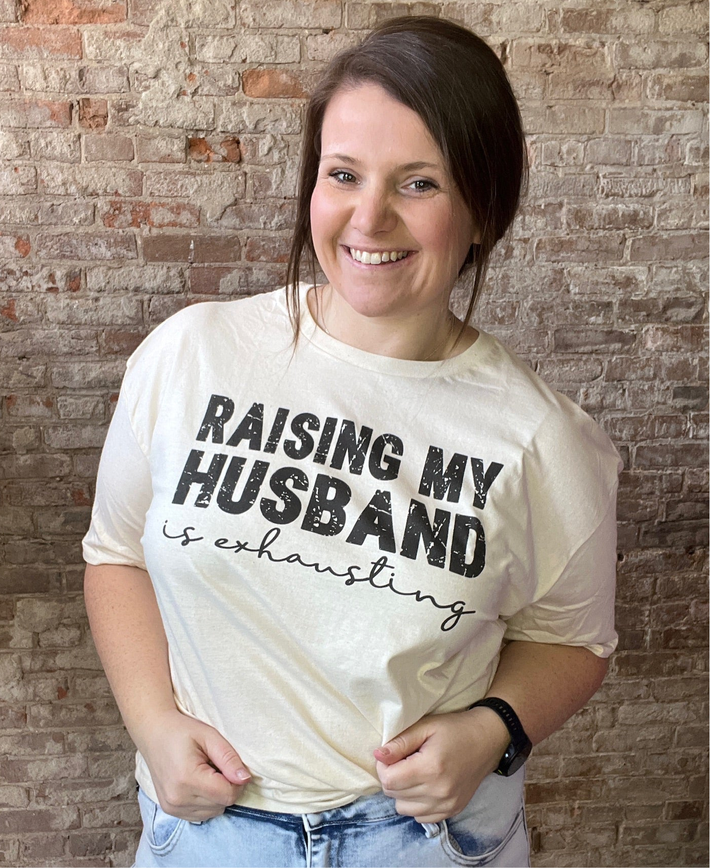 Curvy Raising My Husband Graphic Tee