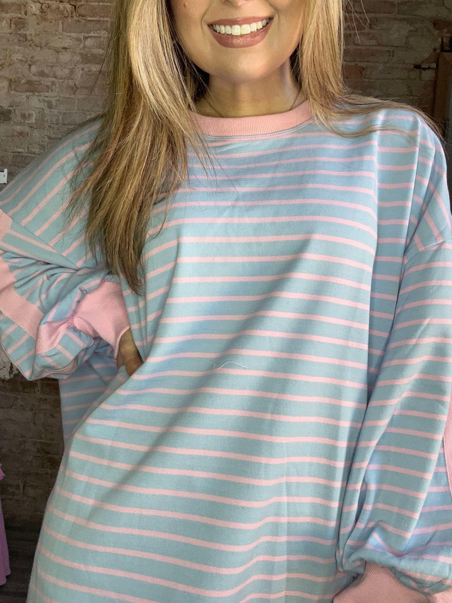 Oversized Striped Knit Top