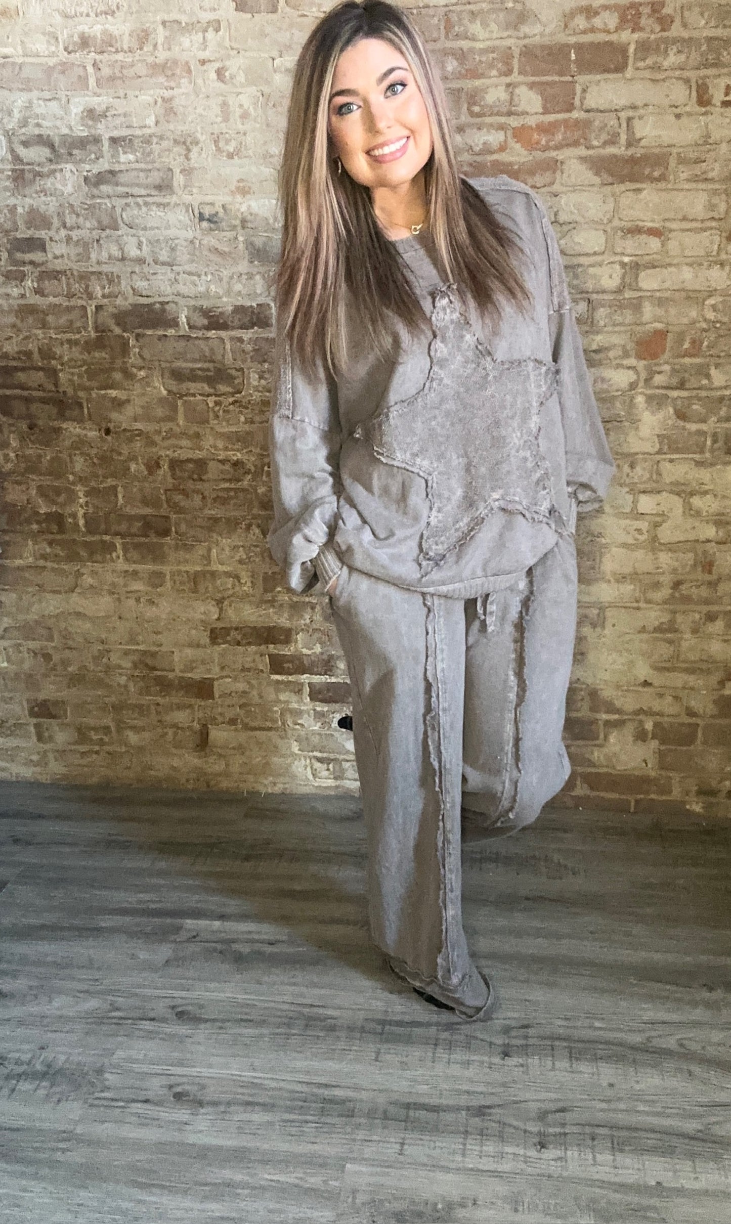 Mineral Washed Plaid Reverse Seam Pants