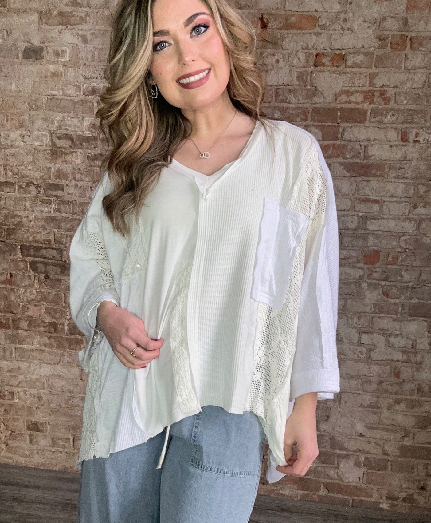 Soft Multi Colored V Neck Top